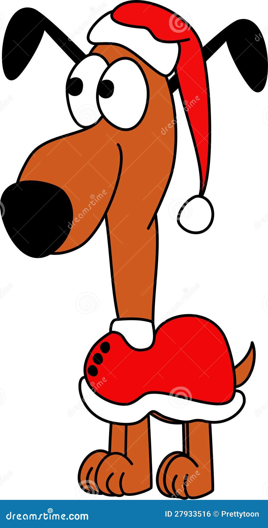 Cute Christmas Dog Cartoon Royalty Free Stock Image - Image: 27933516