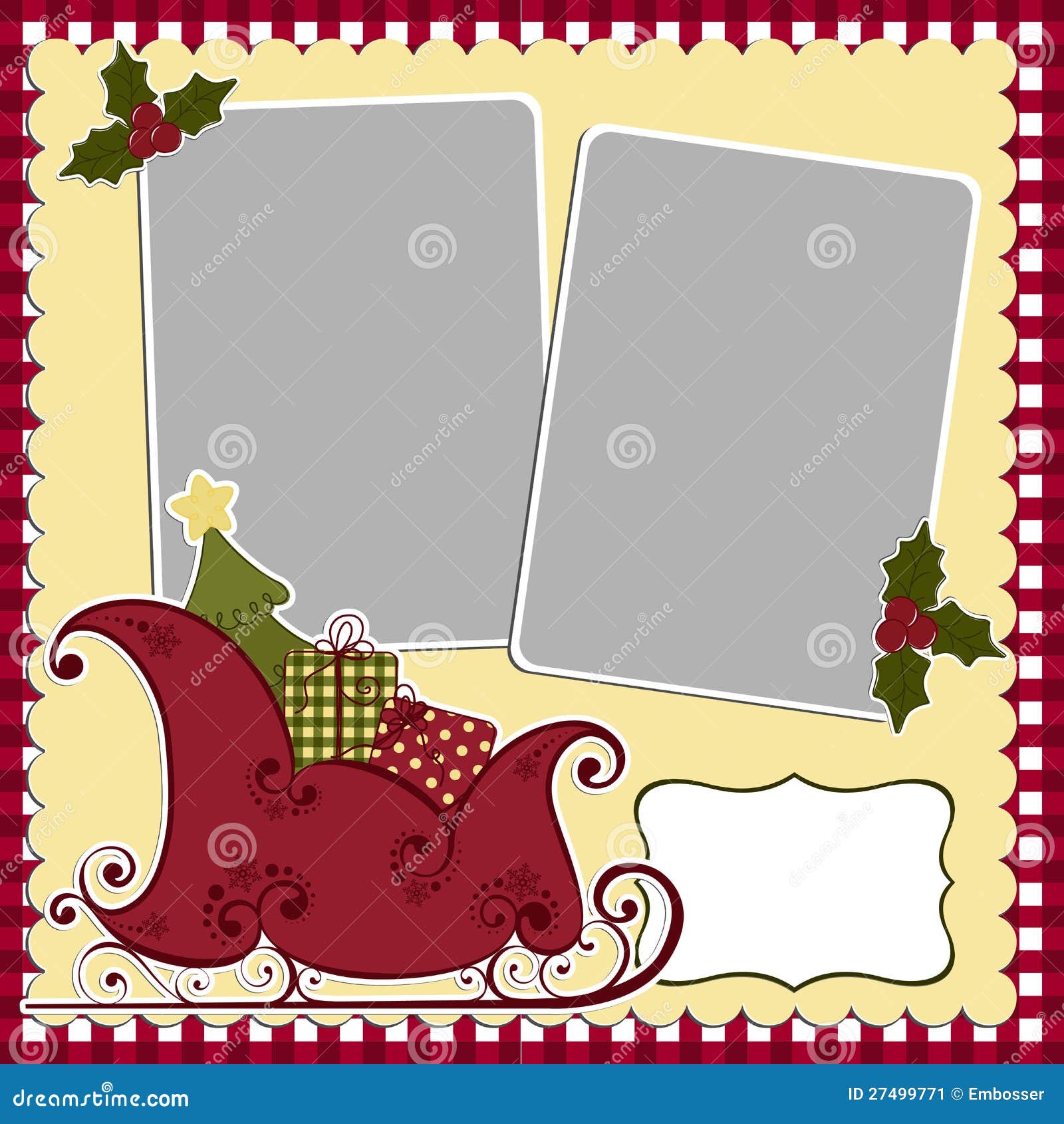 Cute Christmas Frame Template Stock Image Image 27499771