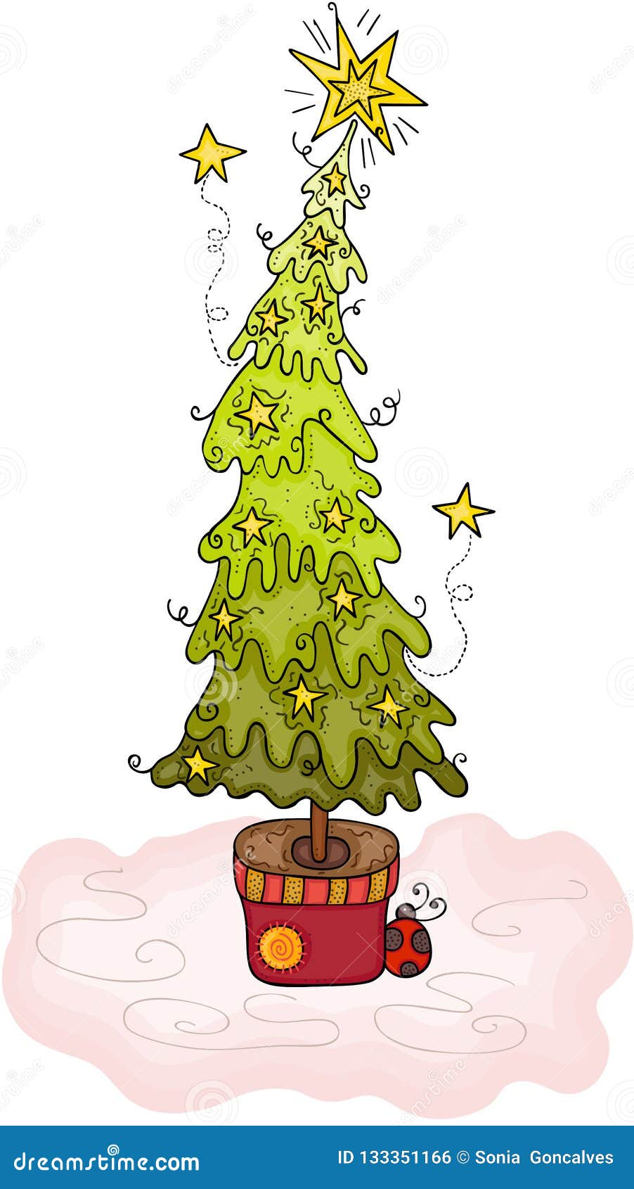 Download Cute Christmas pine tree stock vector. Illustration of ...