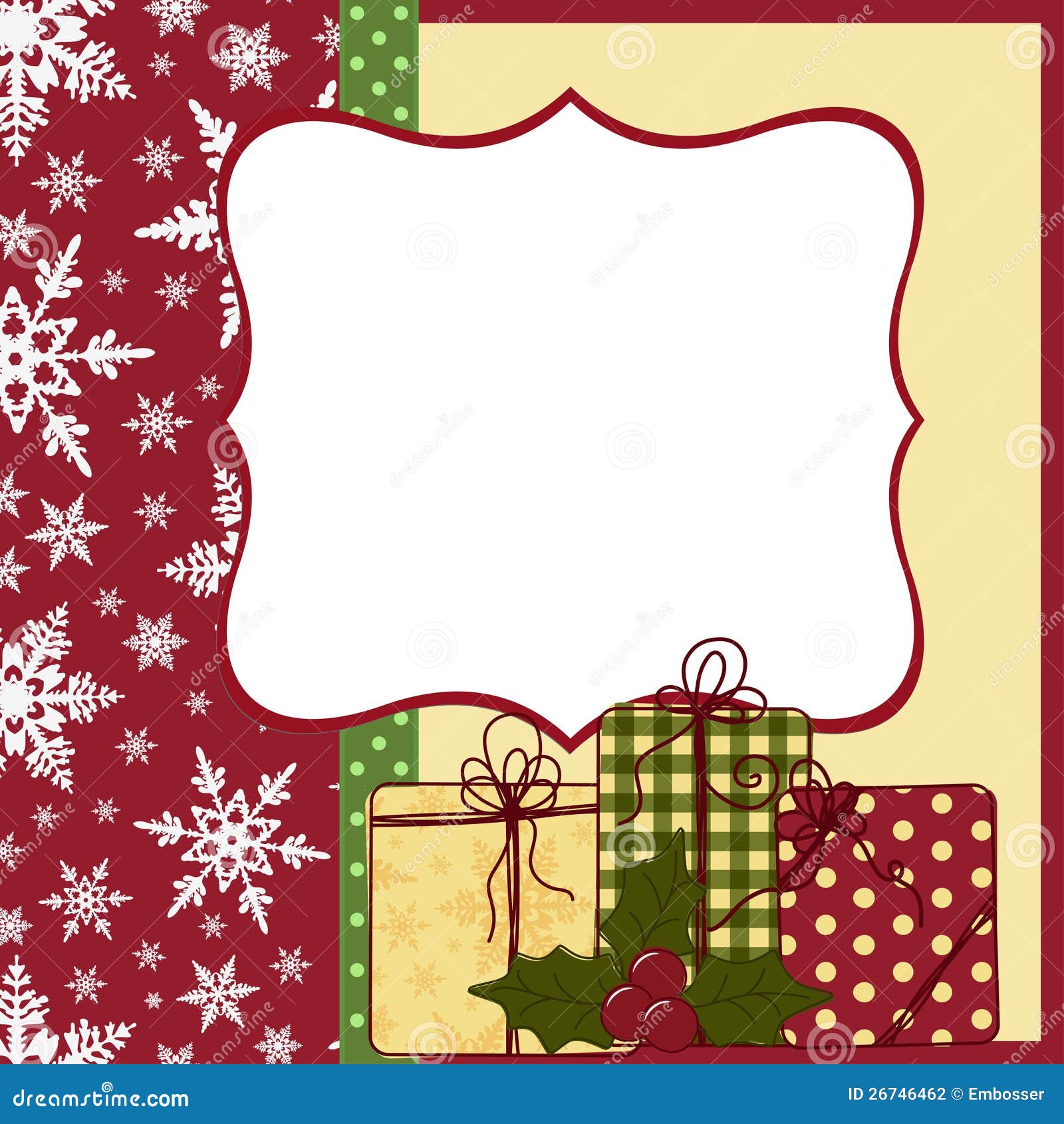 Cute Christmas Postcard Template Stock Photography - Image ...