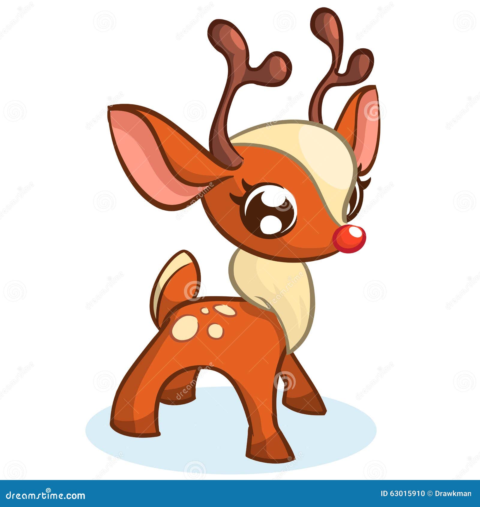 Cute Christmas Reindeer Vector Illustration Stock Vector ...