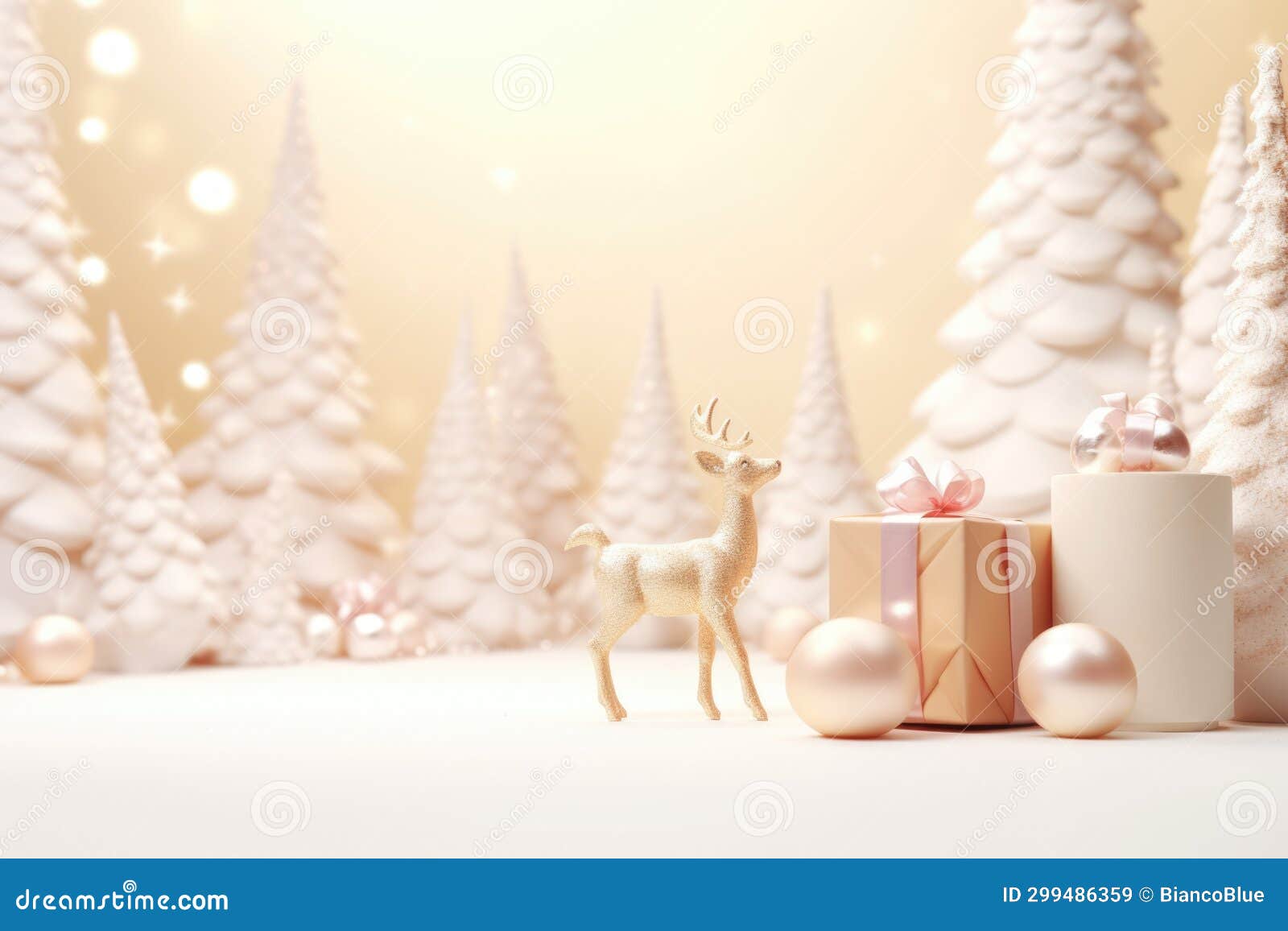 Cute Christmas Trees 3D Cartoon Style and Merry Christmas Decorations ...