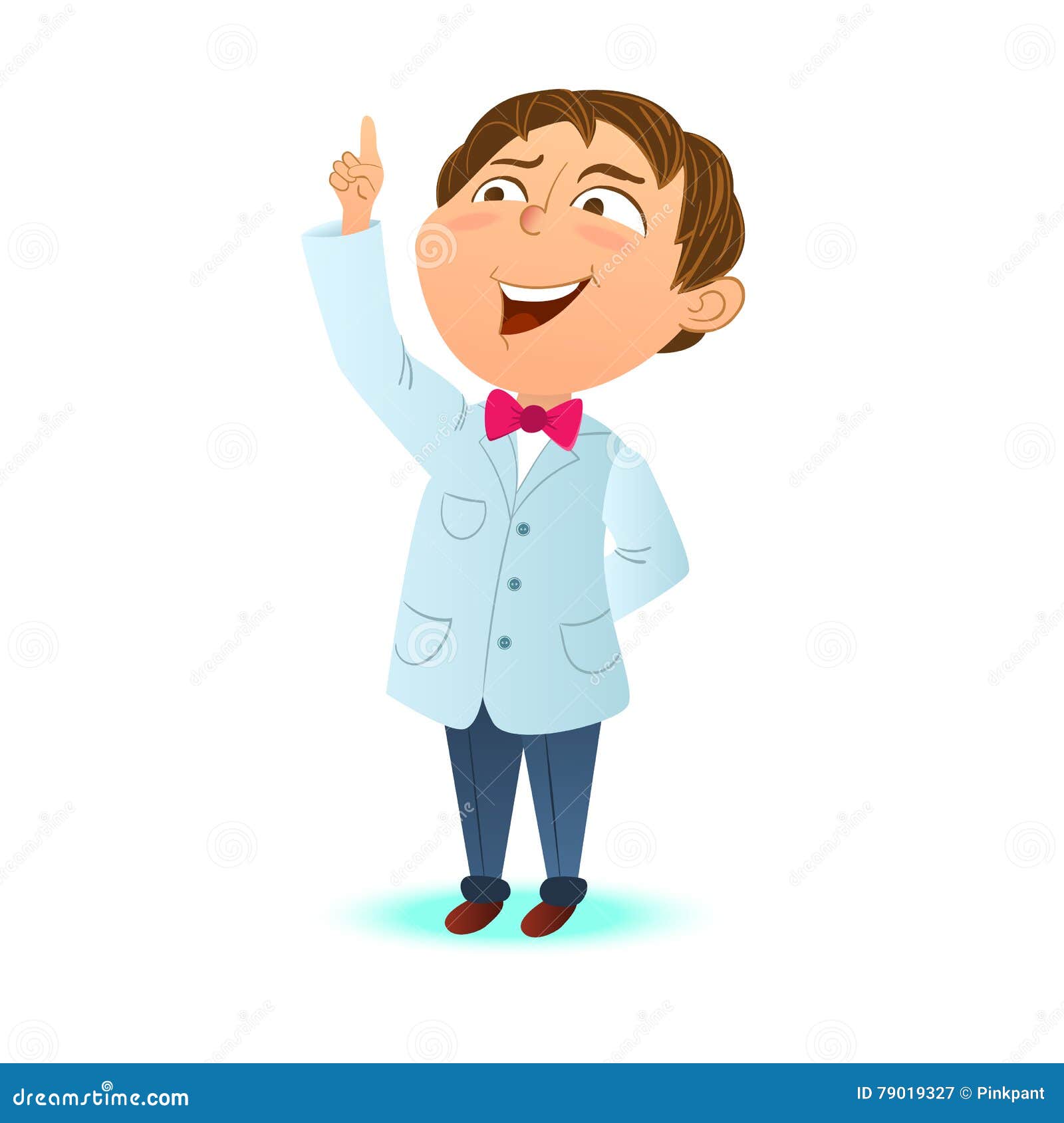 Cute Clever Kid, a Boy Scientist Index Finger Up. Clever Boy Got the Idea  Stock Vector - Illustration of clever, background: 79019327