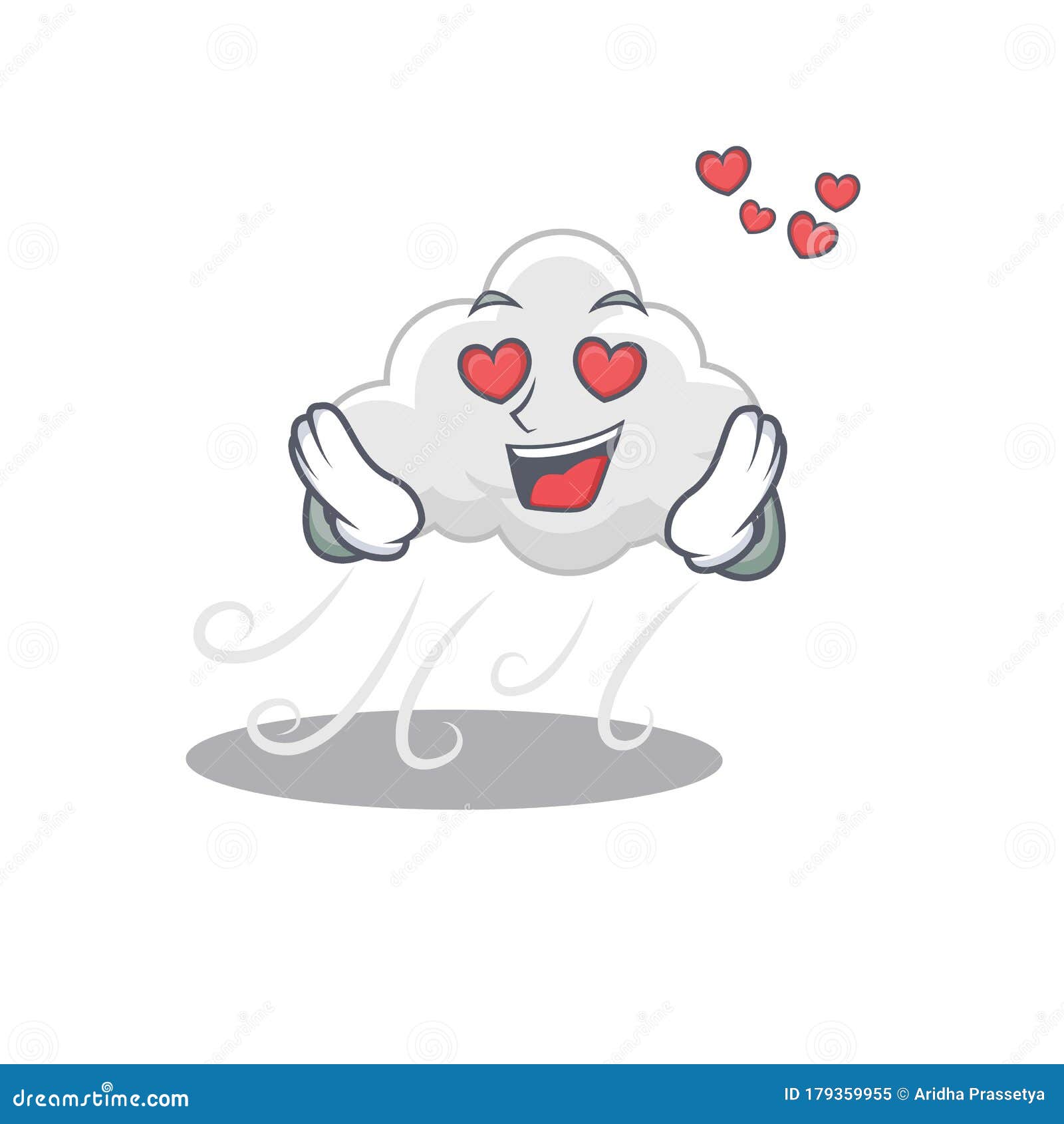 Cute Cloudy Windy Cartoon Character Has a Falling in Love Face Stock Vector  - Illustration of love, amour: 179359955
