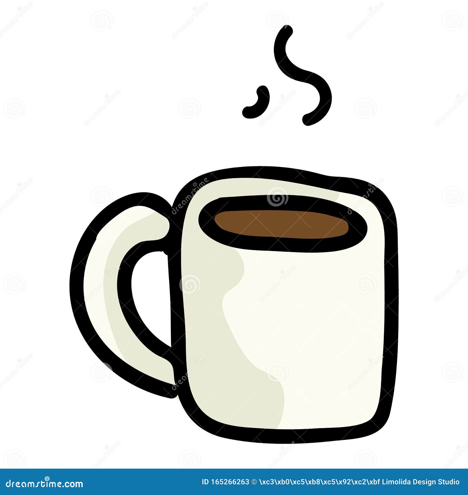 Cute Coffee Mug Cartoon Vector Illustration. Hand Drawn Hot Drink Element  Clip Art for Kitchen Concept Stock Illustration - Illustration of card,  kitchen: 165266263
