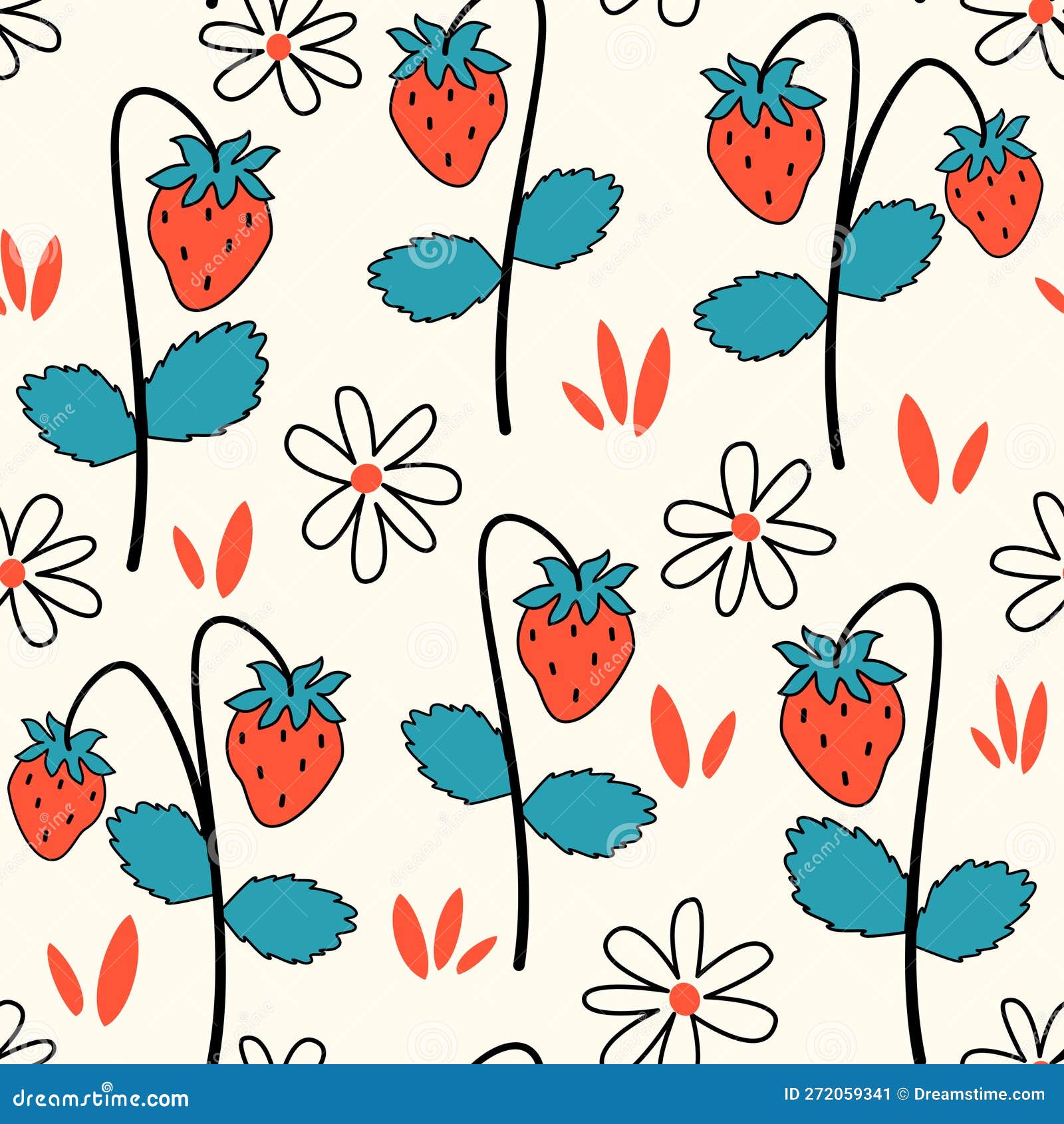 Cute Colorful Seamless Vector Pattern Background Illustration with