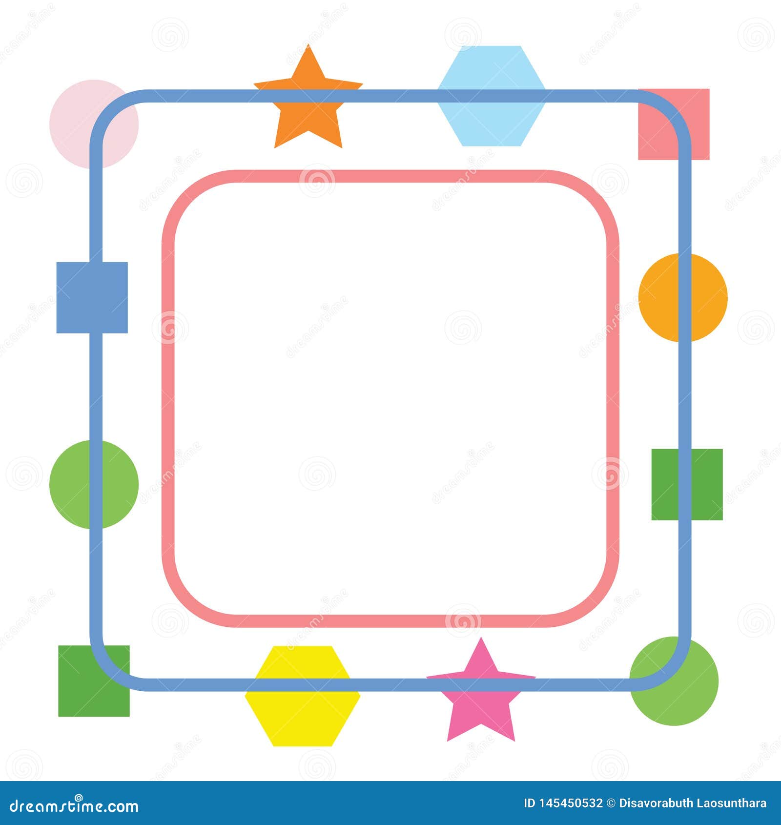 Download Cute Colorful Square Frame Isolated On White Background ...