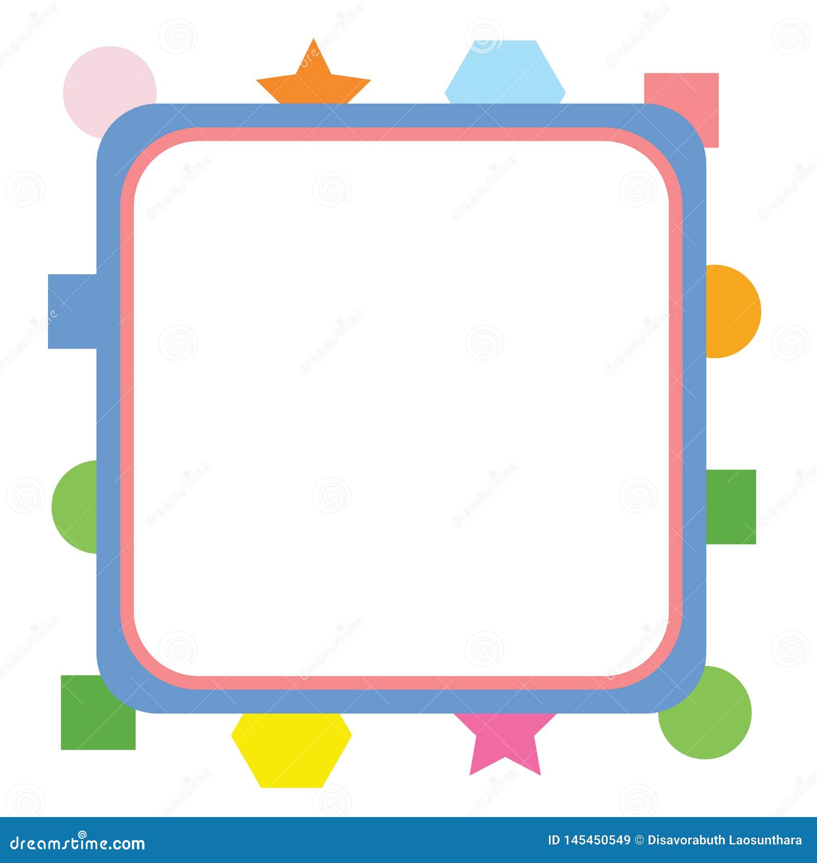 Download Cute Colorful Square Frame Isolated On White Background ...