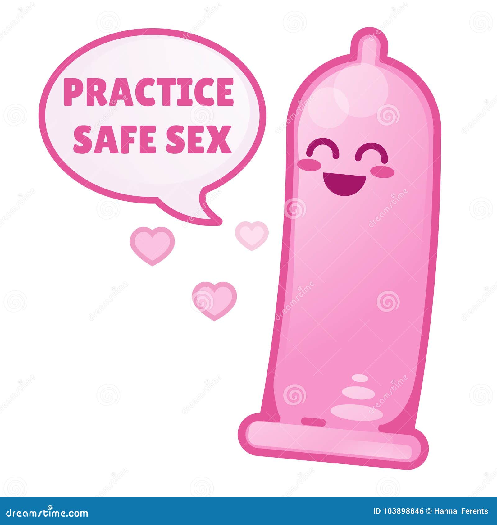Cute Condom Say Practice Safe Sex Contraception Sex Education Banner