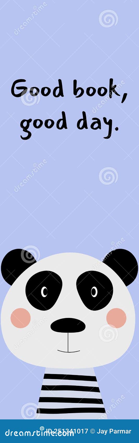 Cute Cool Bookmark Template Stock Illustration Illustration of font