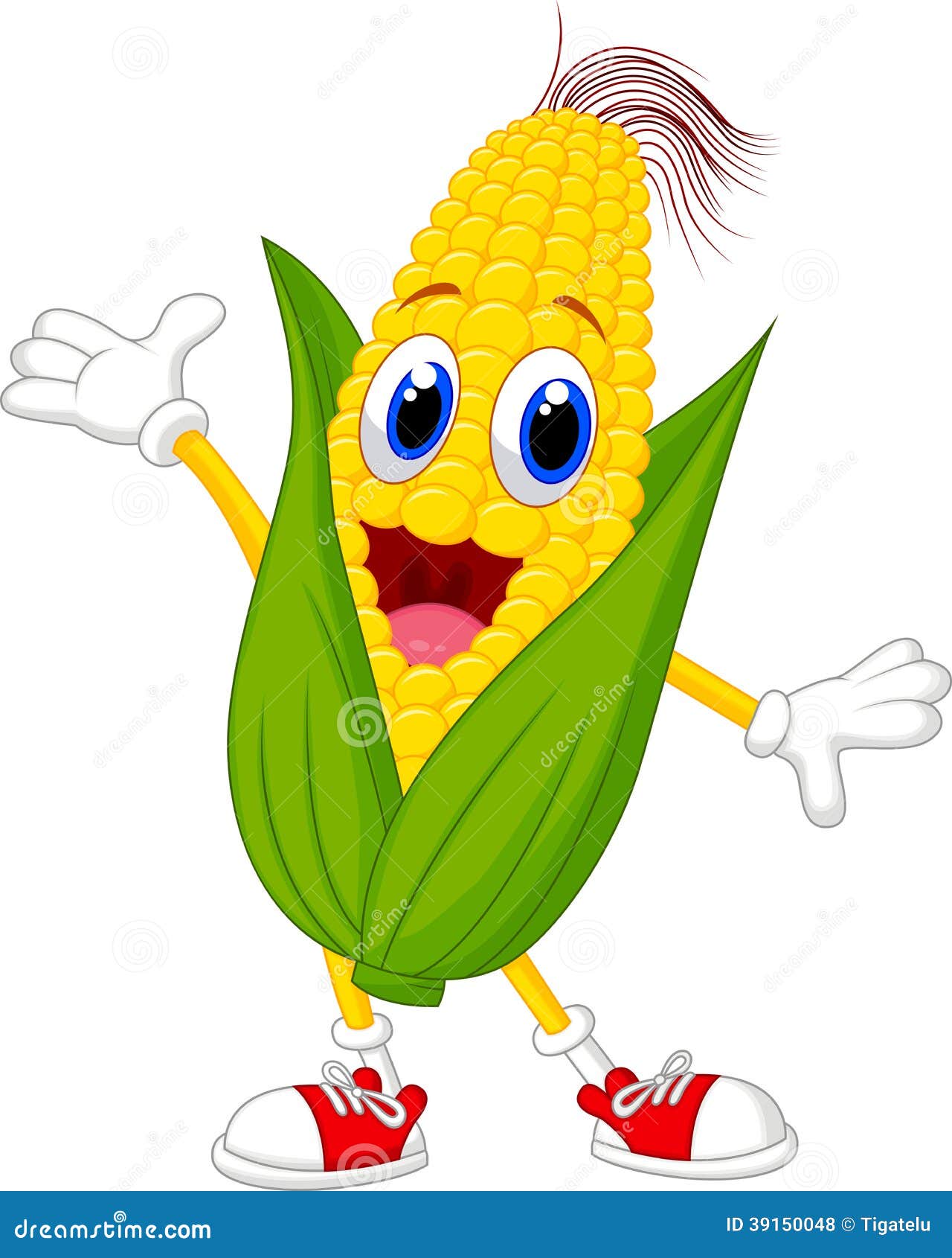 cute corn cartoon character