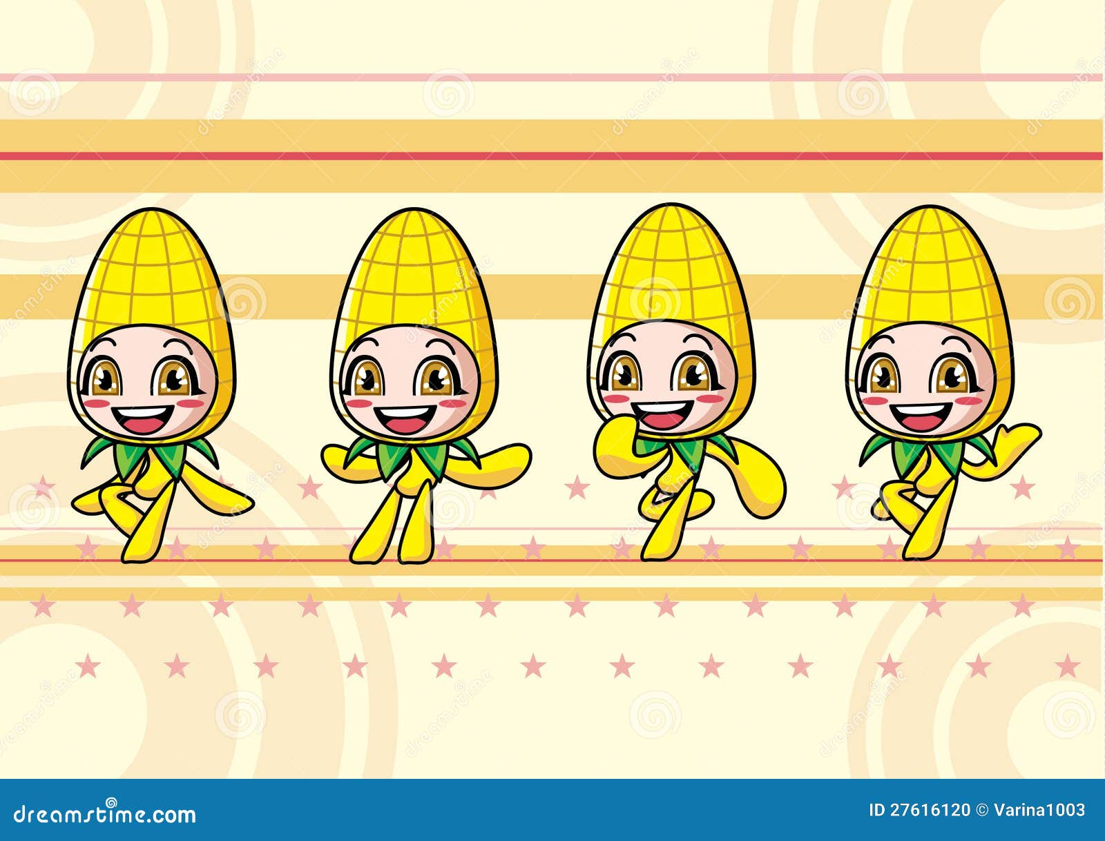 Cute corn girl stock vector. Illustration of doll, happy 27616120