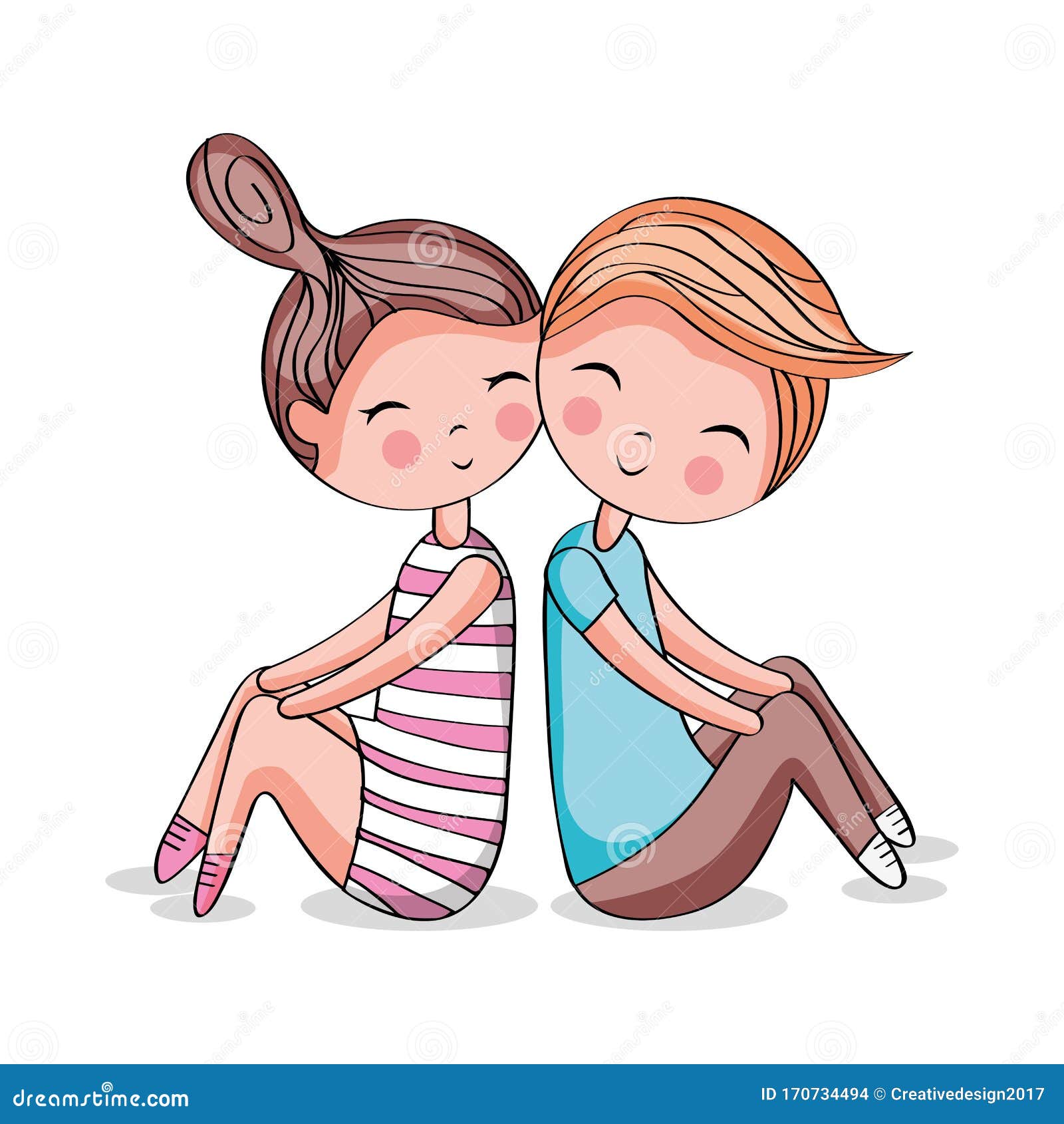 Cute Couple Cartoon. Vector Design Stock Vector - Illustration of happy,  male: 170734494