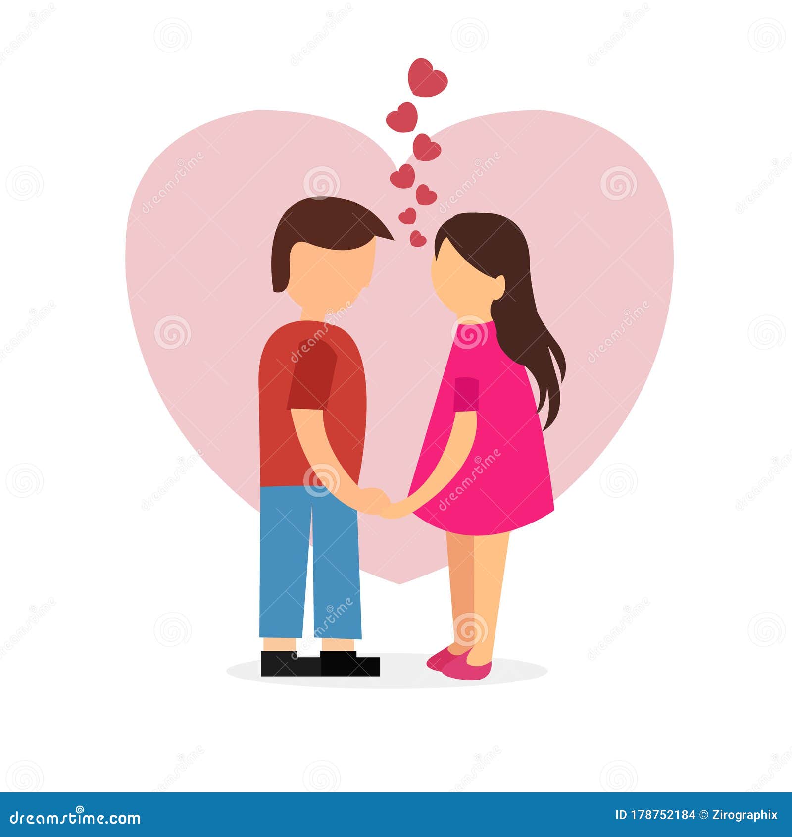 Download Cute Couple With Heart Vector Illustration Stock ...