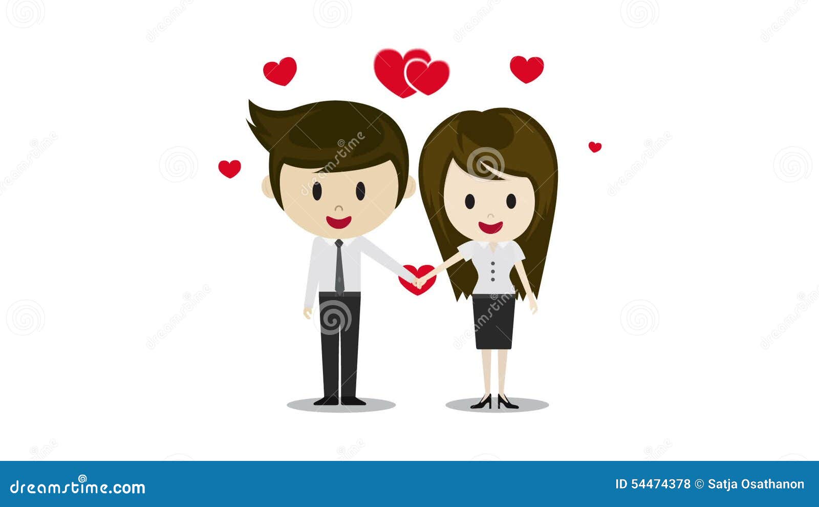 Cute Couple in Love Holding Hands, Cartoon Characters Stock Footage - Video  of holding, cool: 54474378