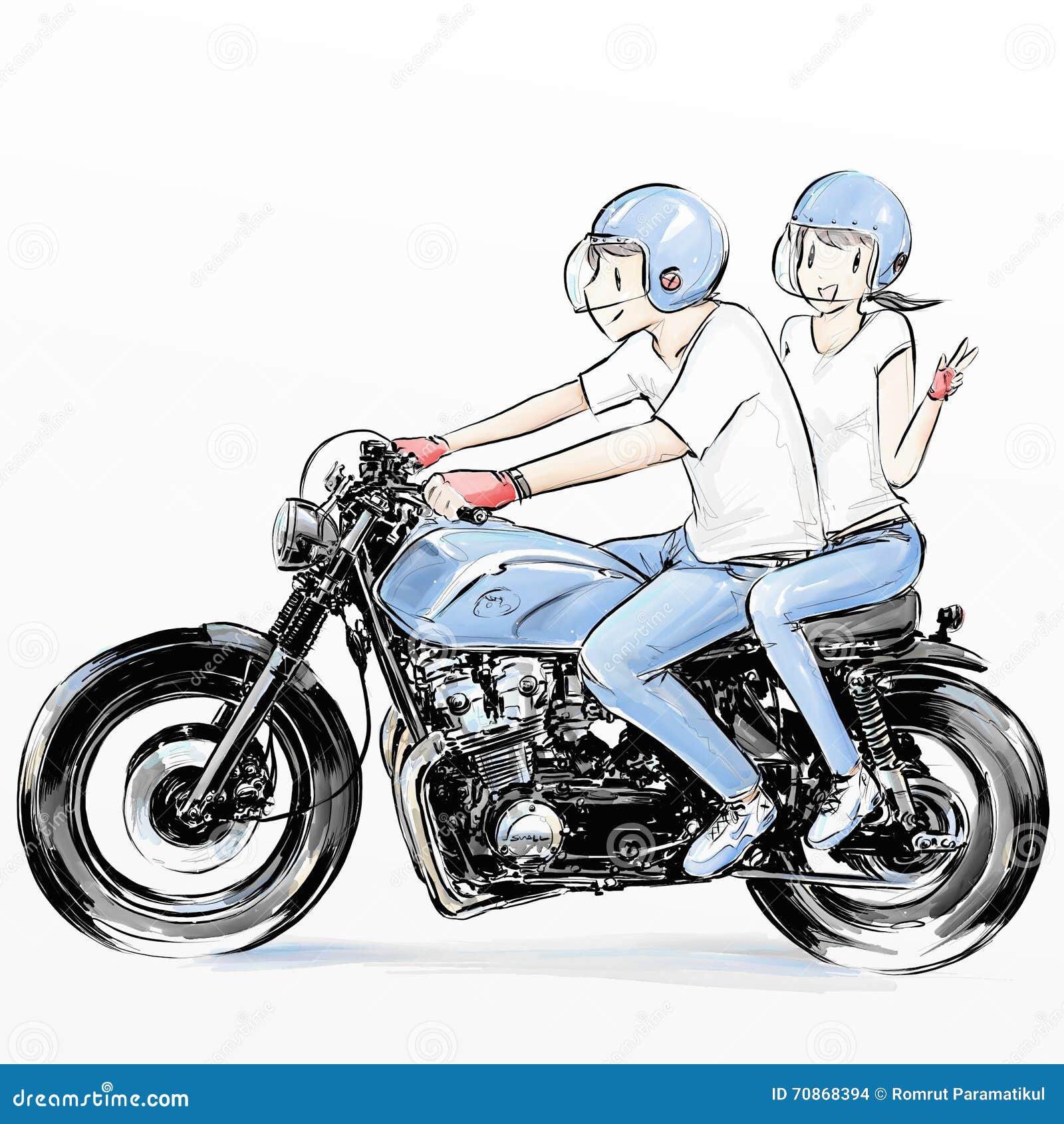 Cute Motorcycle Vector Illustration For Kids Color Book | CartoonDealer ...