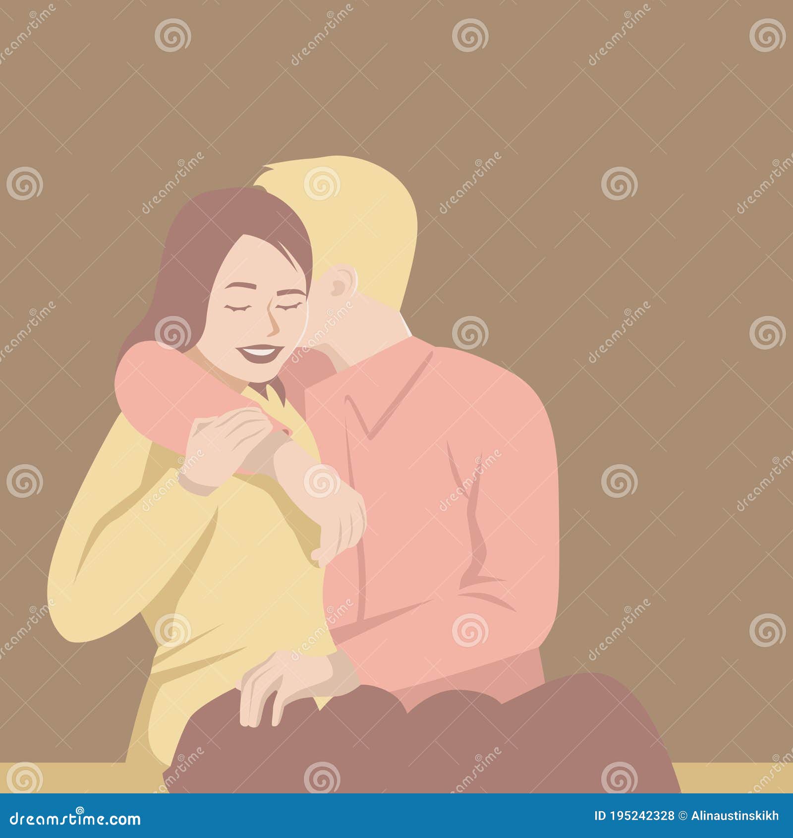 Image of happy cute young loving couple posing isolated over yellow  background hugging Stock Photo - Alamy
