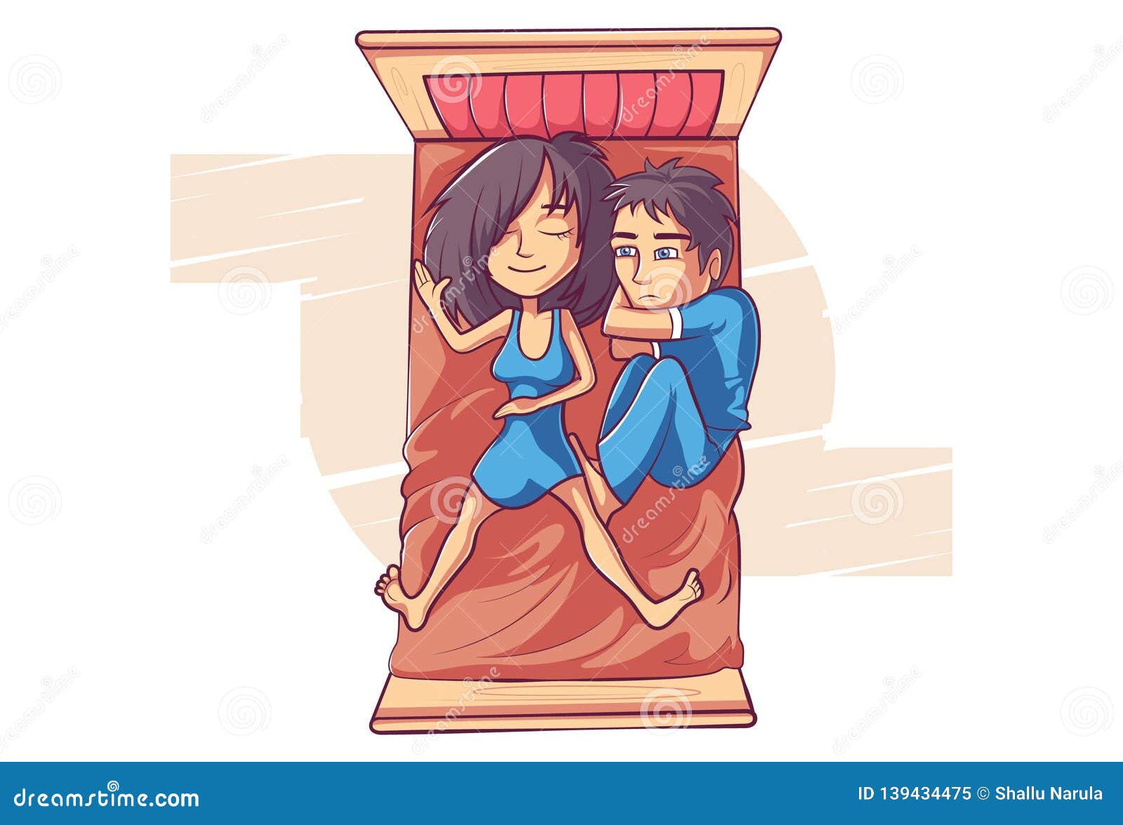 Cartoon Illustration of Cute Couple. Stock Vector - Illustration of  isolated, lover: 139434475
