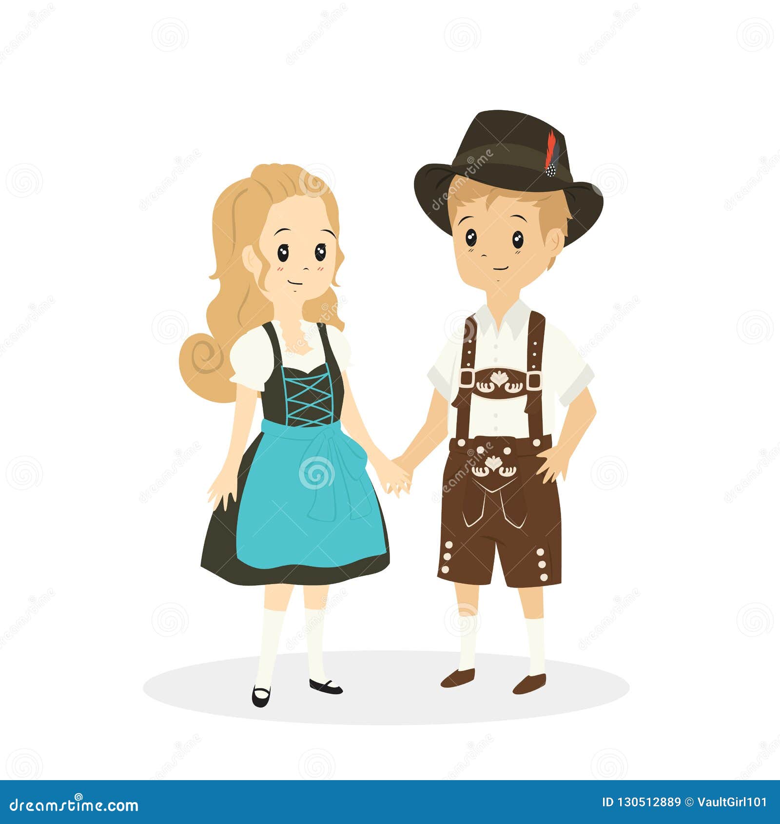 cute couple wearing germany traditional dress 