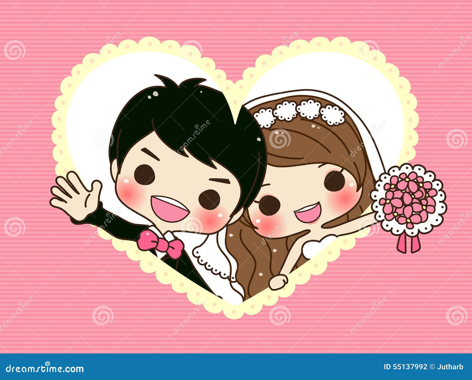 Cute couple wedding stock vector. Illustration of female - 55137992