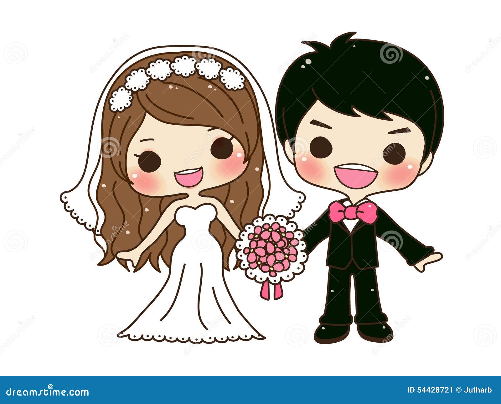 Cute couple wedding stock vector. Illustration of 