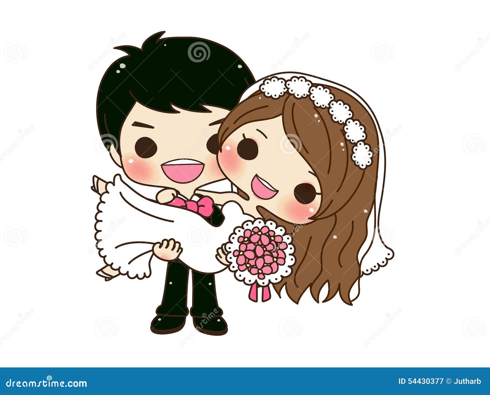 Cute couple wedding stock vector. Illustration of flower - 54430377