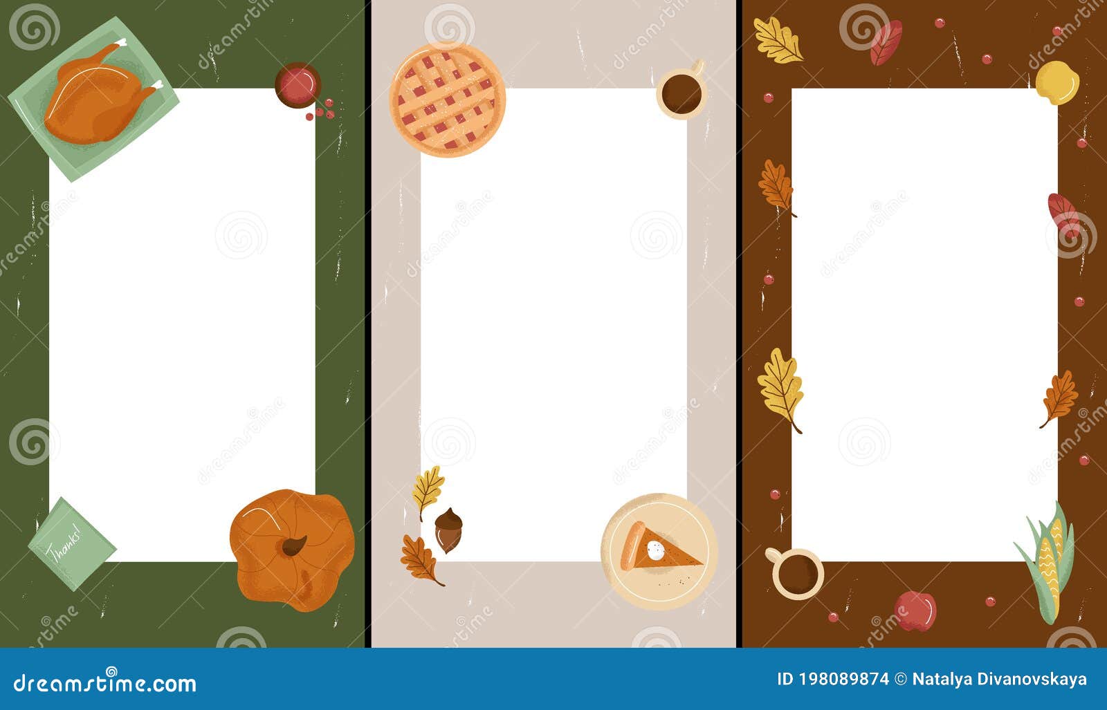 cute cover s in cartoon style for brochures, stories, applications.  flat set of cover s with cute thanksgivings