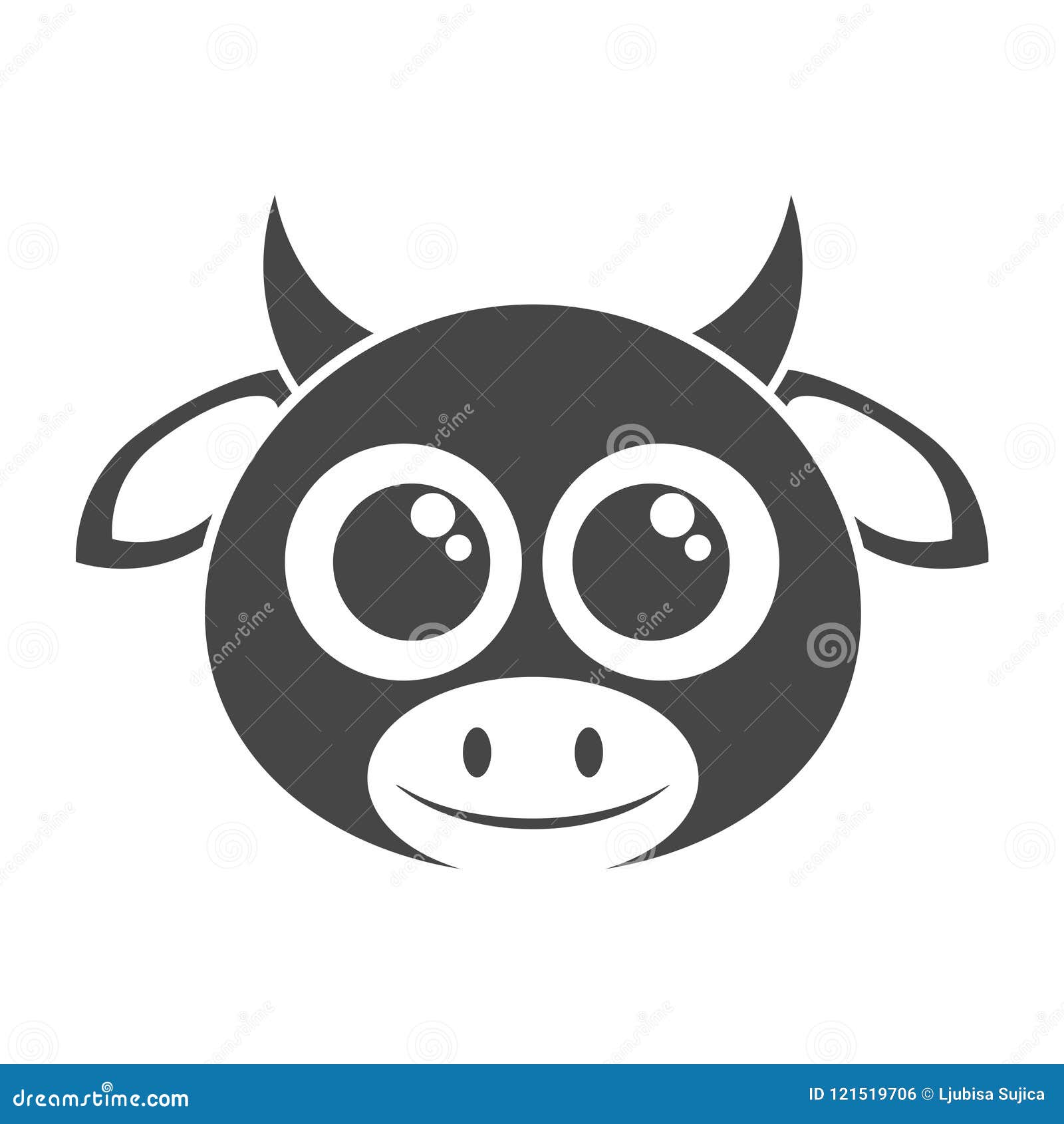 Cute Cow Icon Vector, Simple Vector Icon Stock Vector - Illustration of