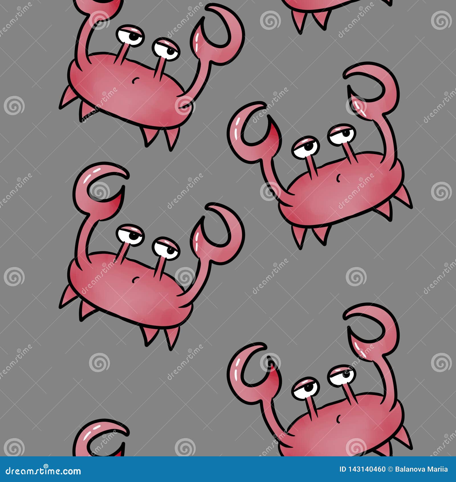 cute crab pattern for . funny pink lobster.