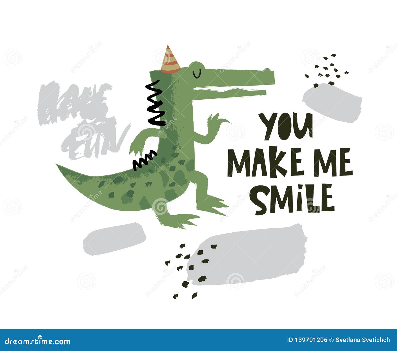 Cute Crocodile Dancing Illustration with Text You Make Me Smile on Hand Drawn Shapes Background Stock Vector - Illustration of gift, character: 139701206 Cute Crocodile Dancing Illustration with Text You Make Me Smile on Hand Drawn Shapes Background Stock Vector - Illustration of gift, character: 139701206