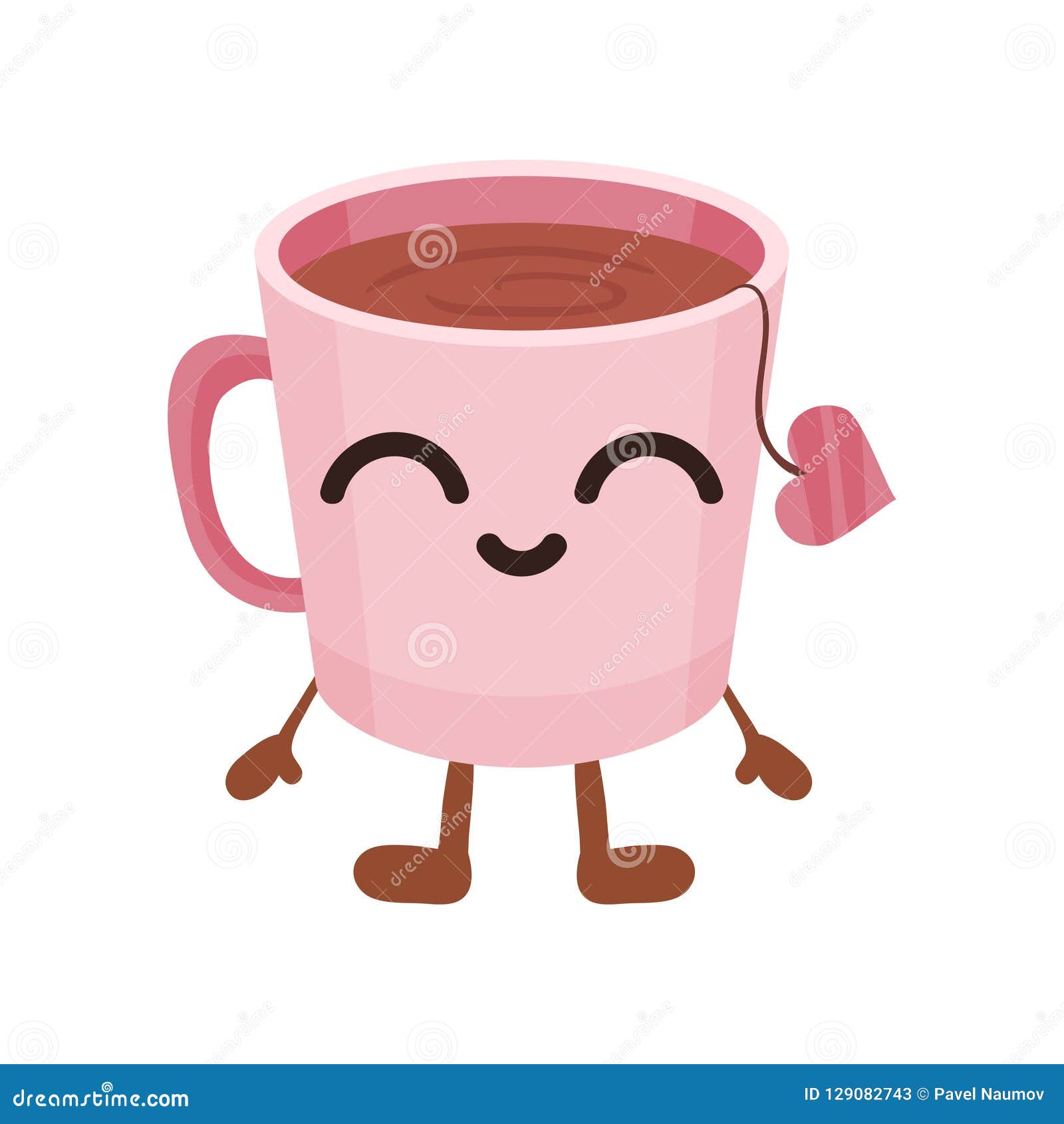 Cute Cup Of Tea With Smiling Face, Funny Fast Food Cartoon Character Vector  Illustration On A White Background Stock Vector - Illustration Of Feeling,  Coffee: 129082743