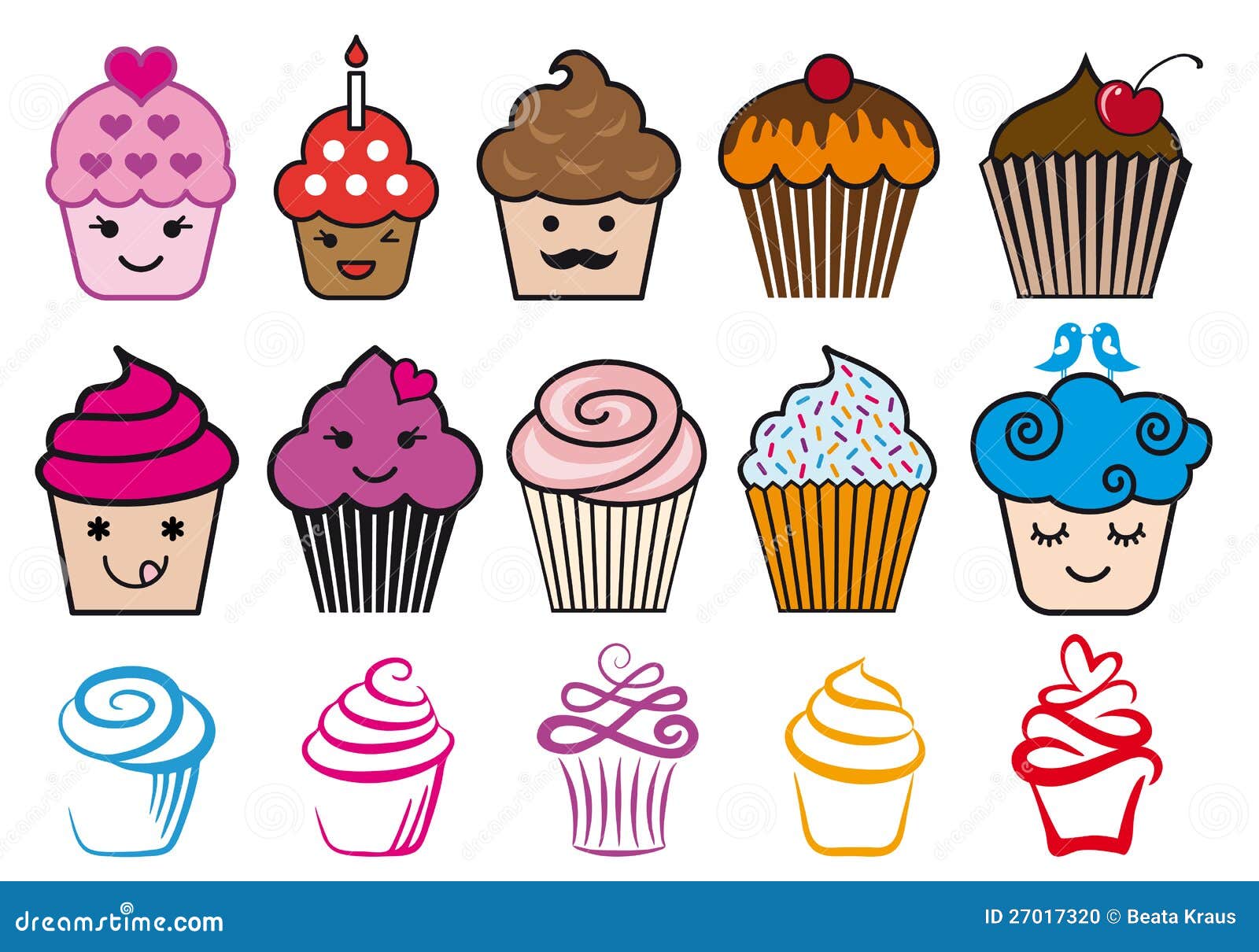 cute animated cupcakes