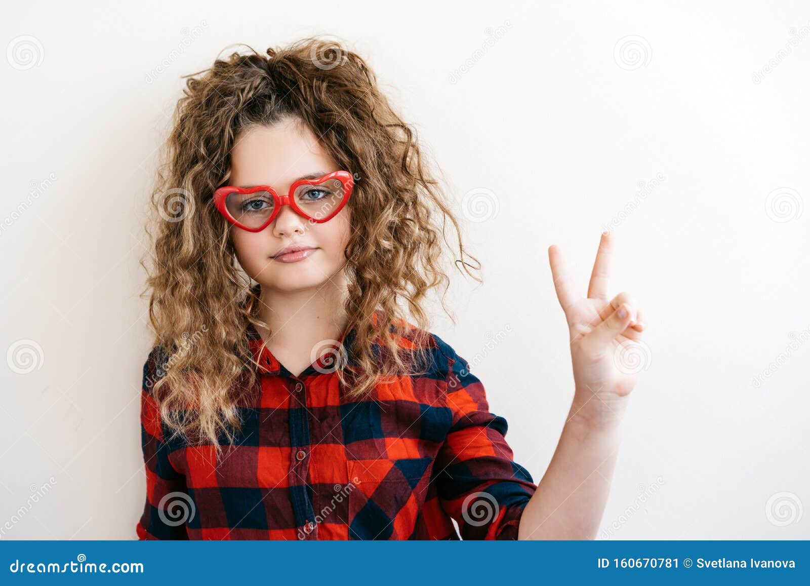 Cute Curly Longhaired Blonde Teen Girl Looks Ove