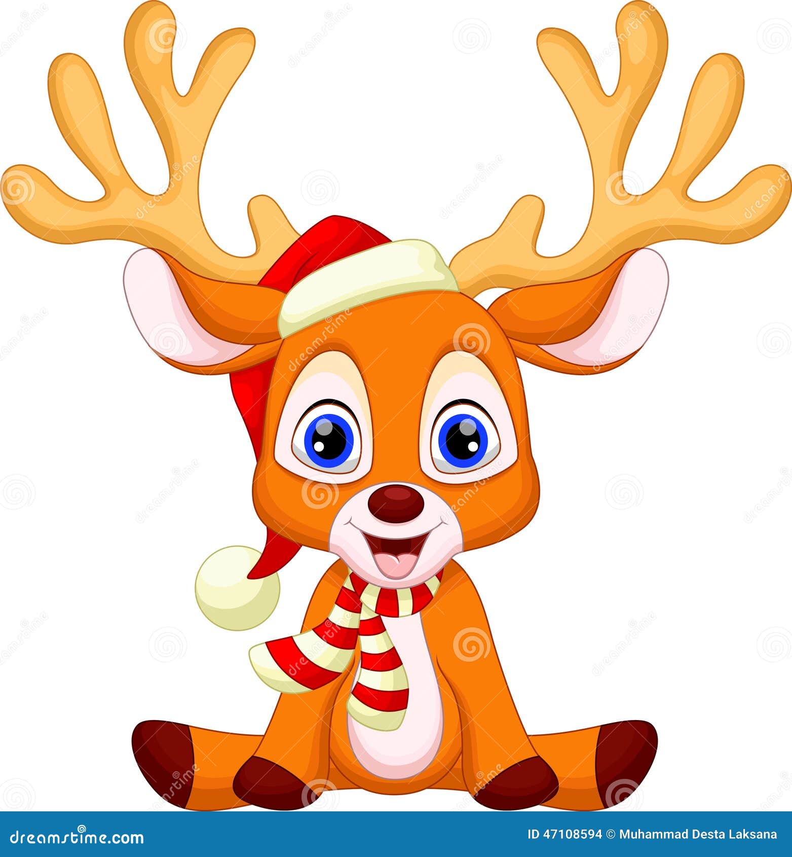 Cute deer cartoon stock illustration. Illustration of isolated - 47108594