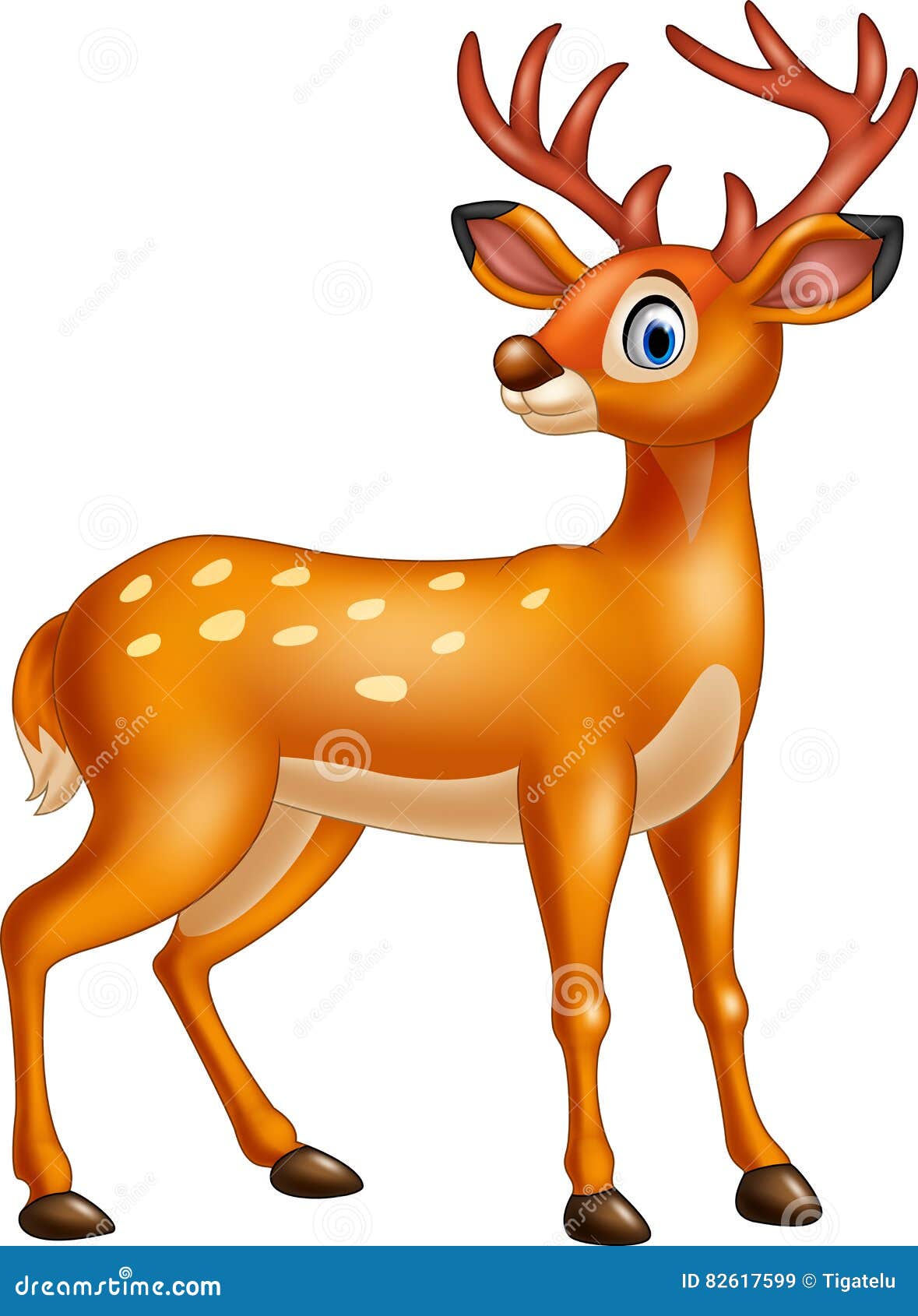 Cute deer cartoon stock vector. Illustration of humor - 82617599