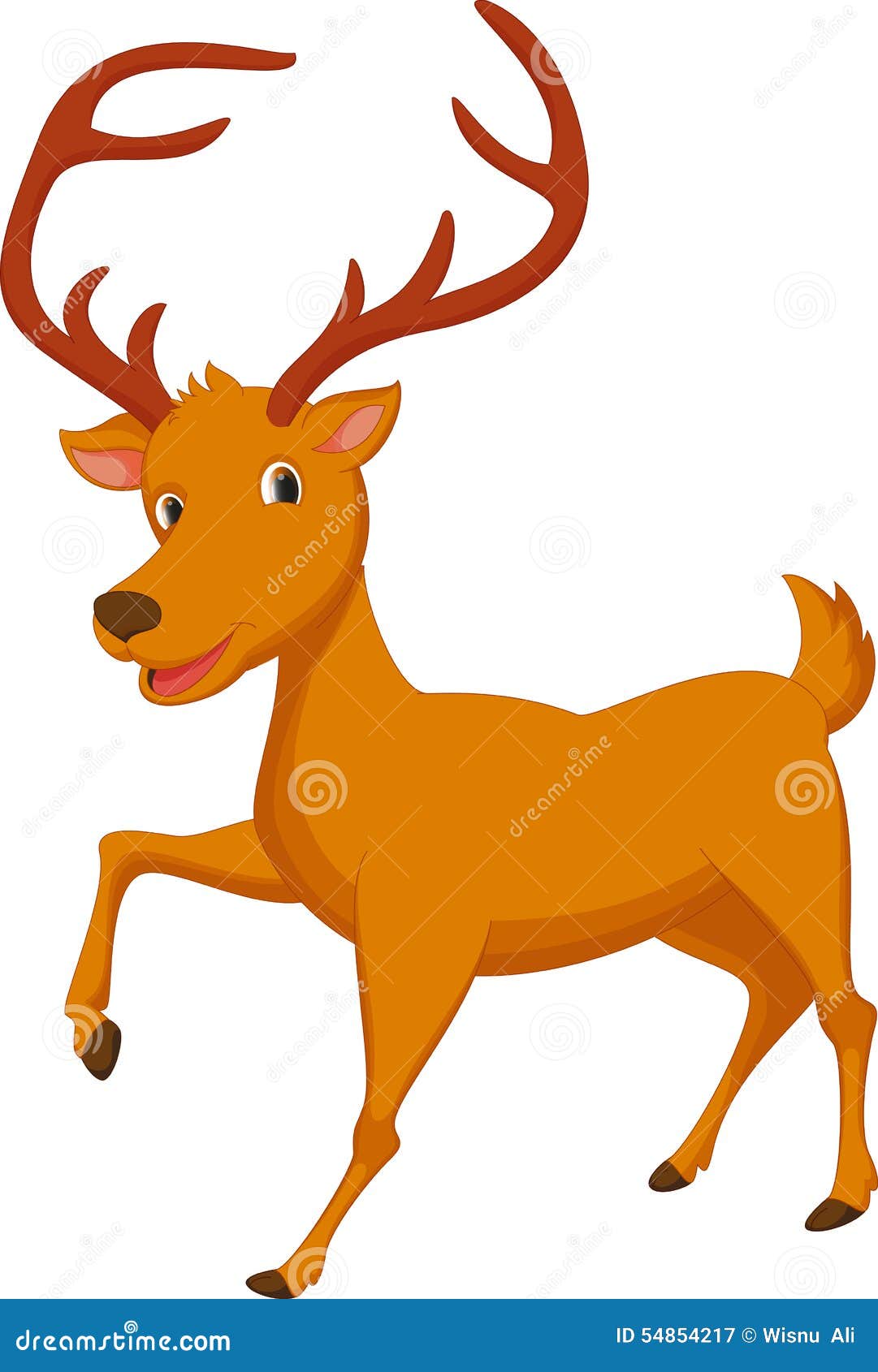 Cute Deer Cartoon Wearing Red Hat Vector Illustration CartoonDealer