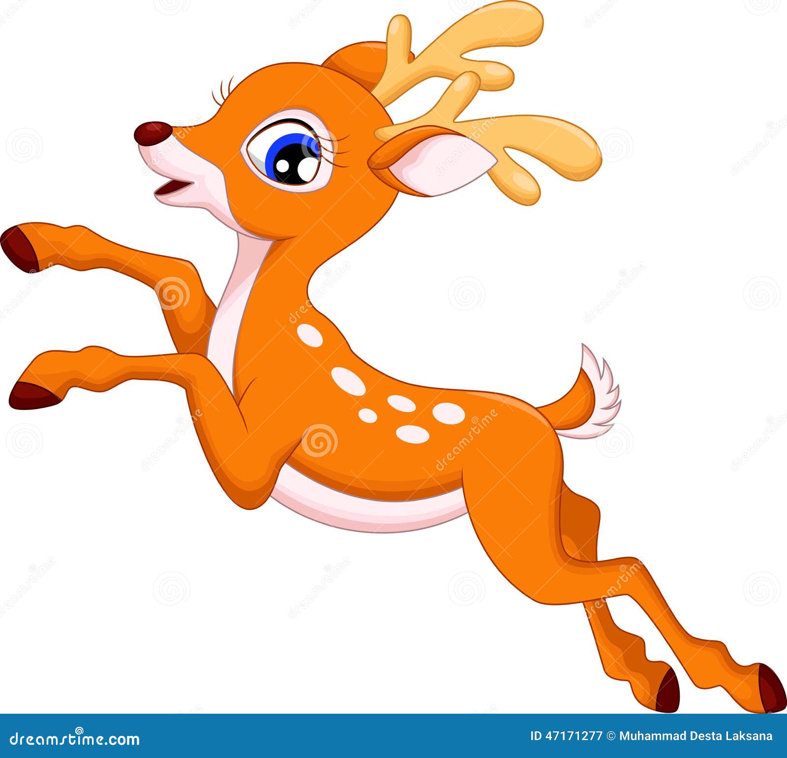 Cute Deer Cartoon Illustration 47171277 - Megapixl