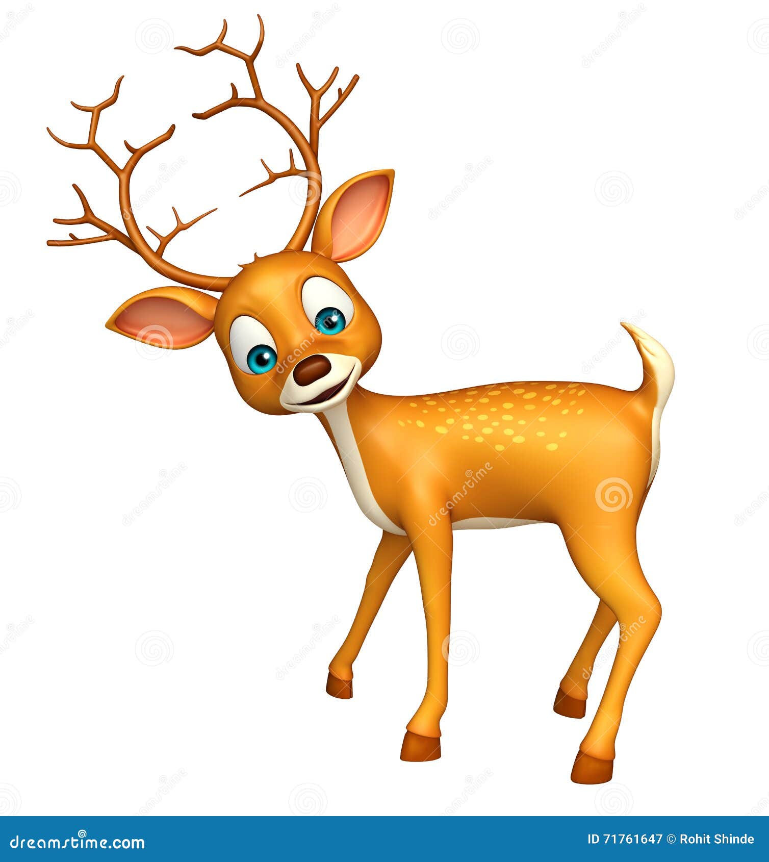 Cute Deer Funny Cartoon Character Stock Illustration Illustration of