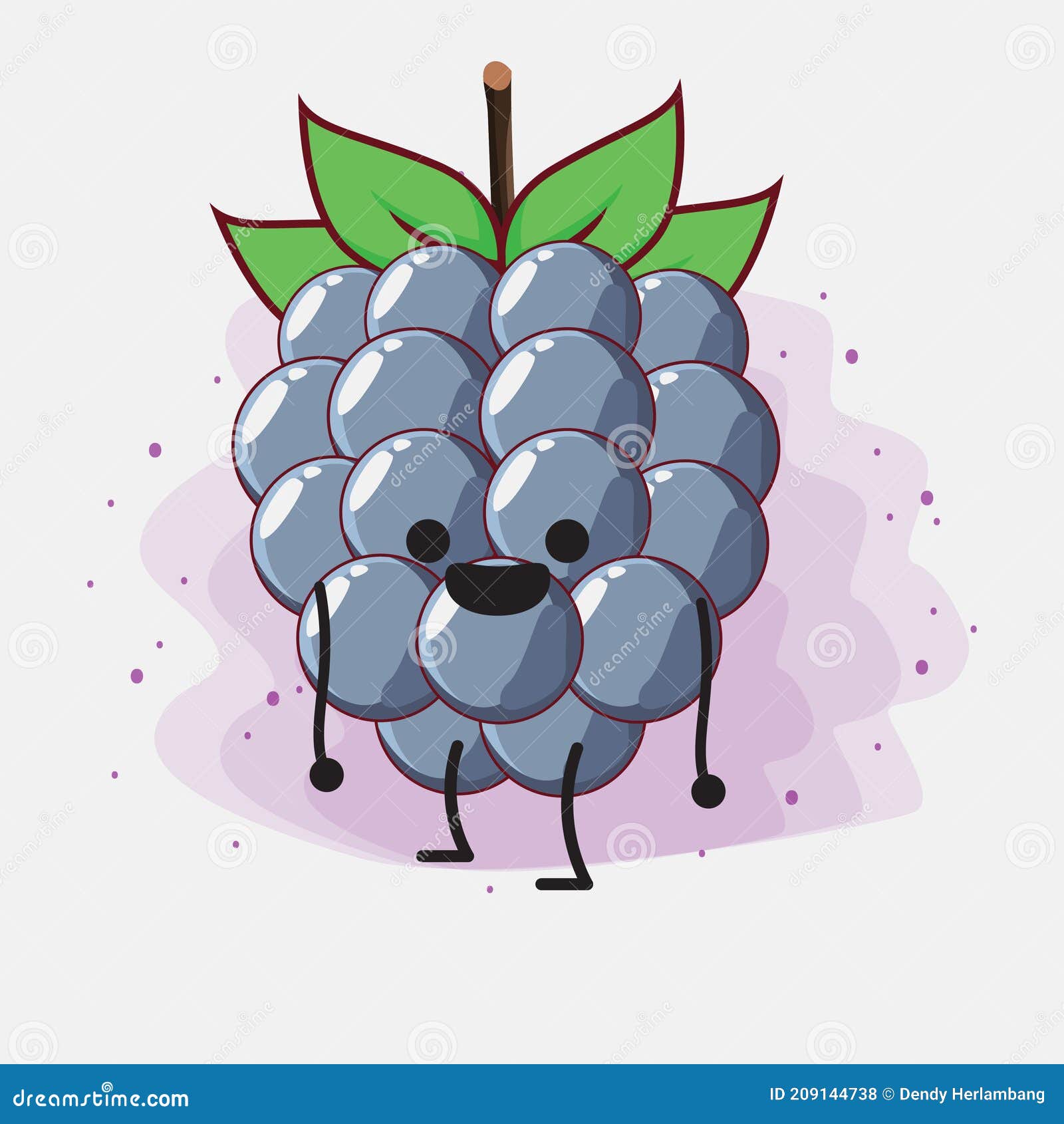 Cute Dewberry Fruit Character Illustration Stock Vector - Illustration ...