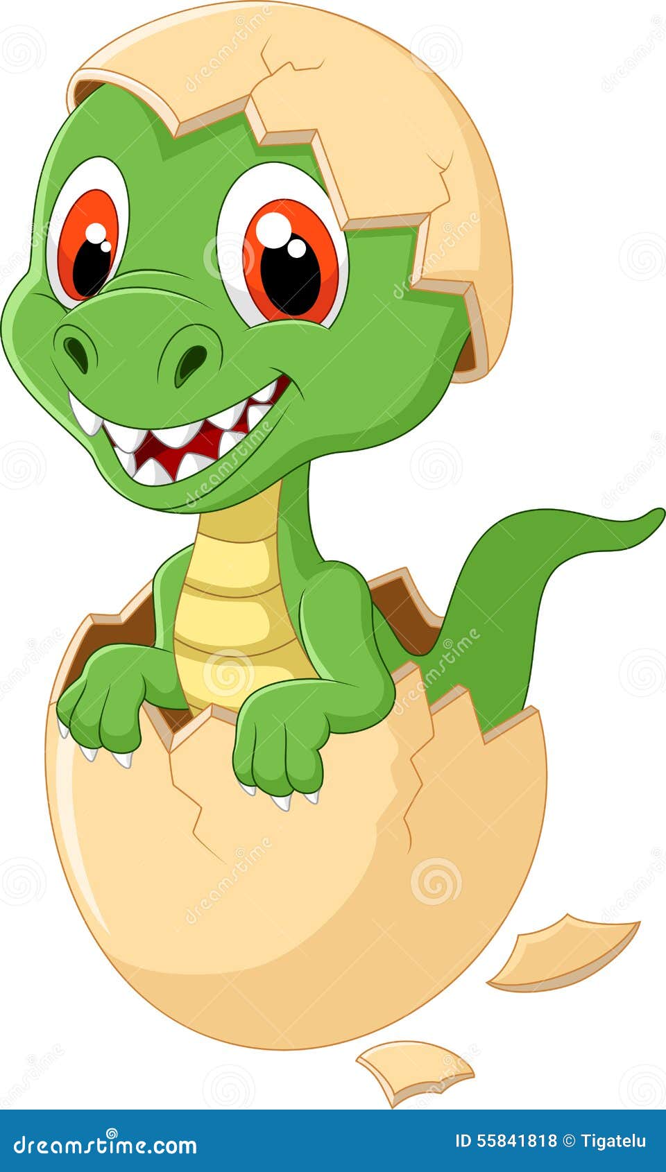 Cute Dinosaur Cartoon Hatching Stock Vector - Illustration: 55841818