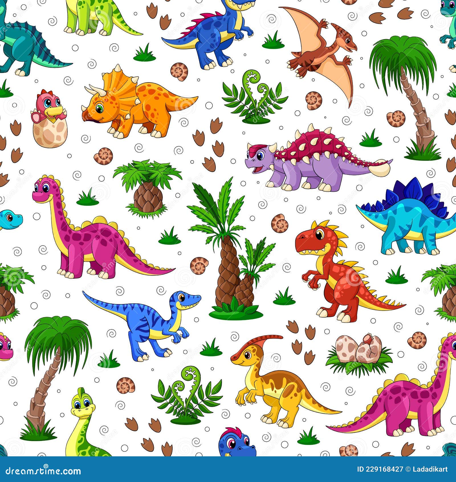 Dino background. Seamless pattern with dinosaurs, baby pattern. Cute vector  texture for kids bedding, fabric, wallpaper, wrapping paper, textile,  t-shirt print. Cartoon style, vector. 15643936 Vector Art at Vecteezy, dino  