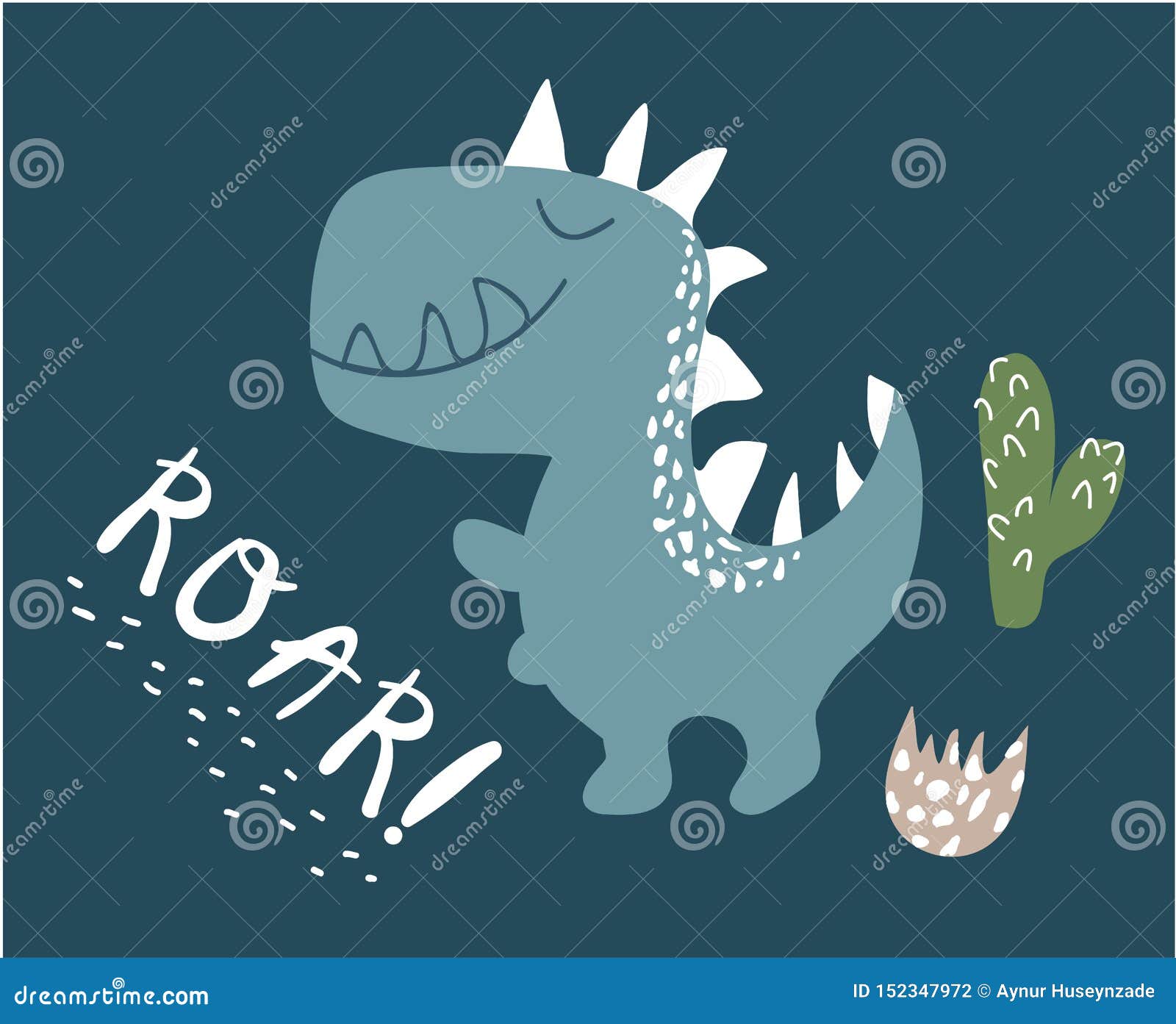 Cute Dinosaur Print . Childish Vector Illustration for Kids T Shirt
