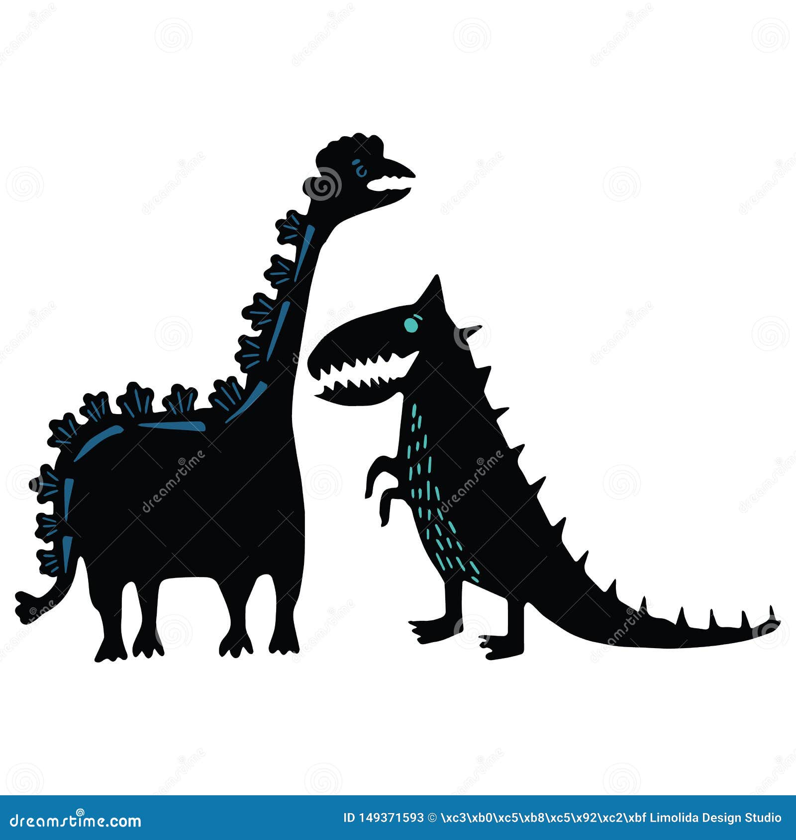 cute dinosaur silhouette clipart