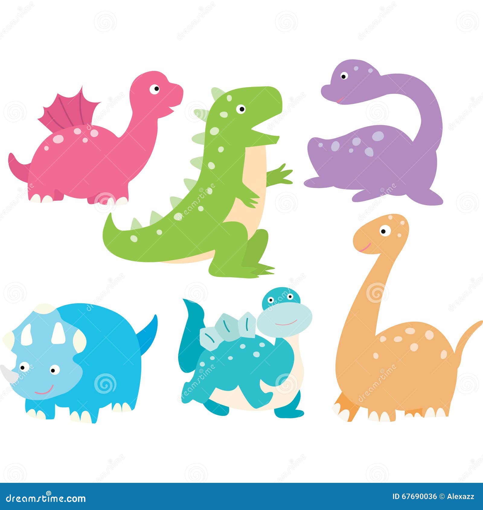 Cute Dinosaurs Collection stock vector. Illustration of dinosaurs ...