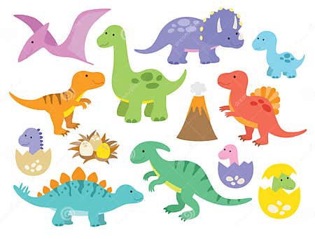 Cute Dinosaurs stock vector. Illustration of wild, cute - 94424671