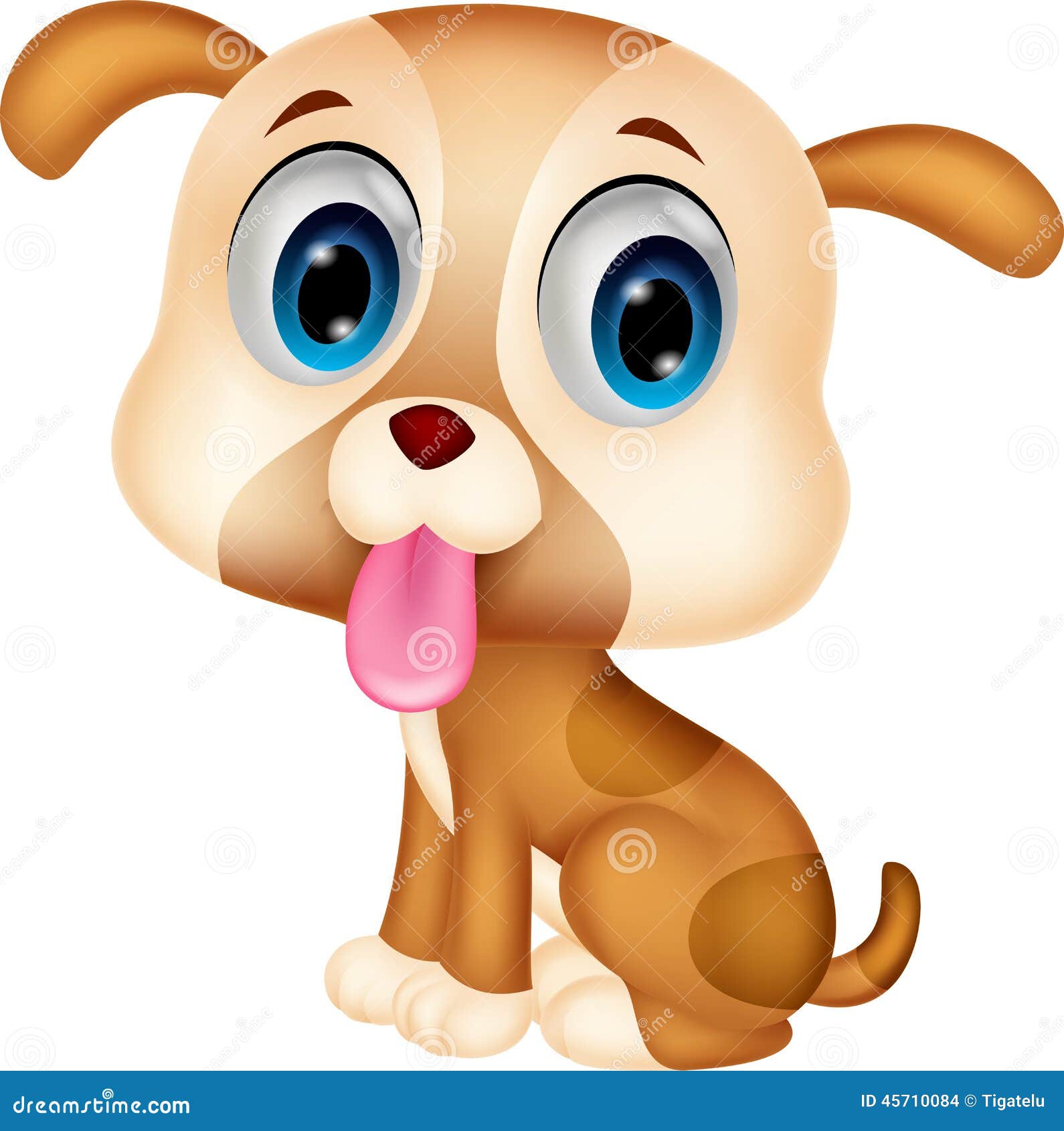 Cute dog cartoon stock vector. Illustration of funny - 45710084