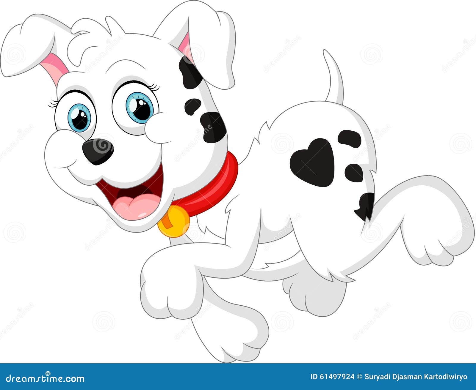Cute dog cartoon stock illustration. Illustration of green - 61497924