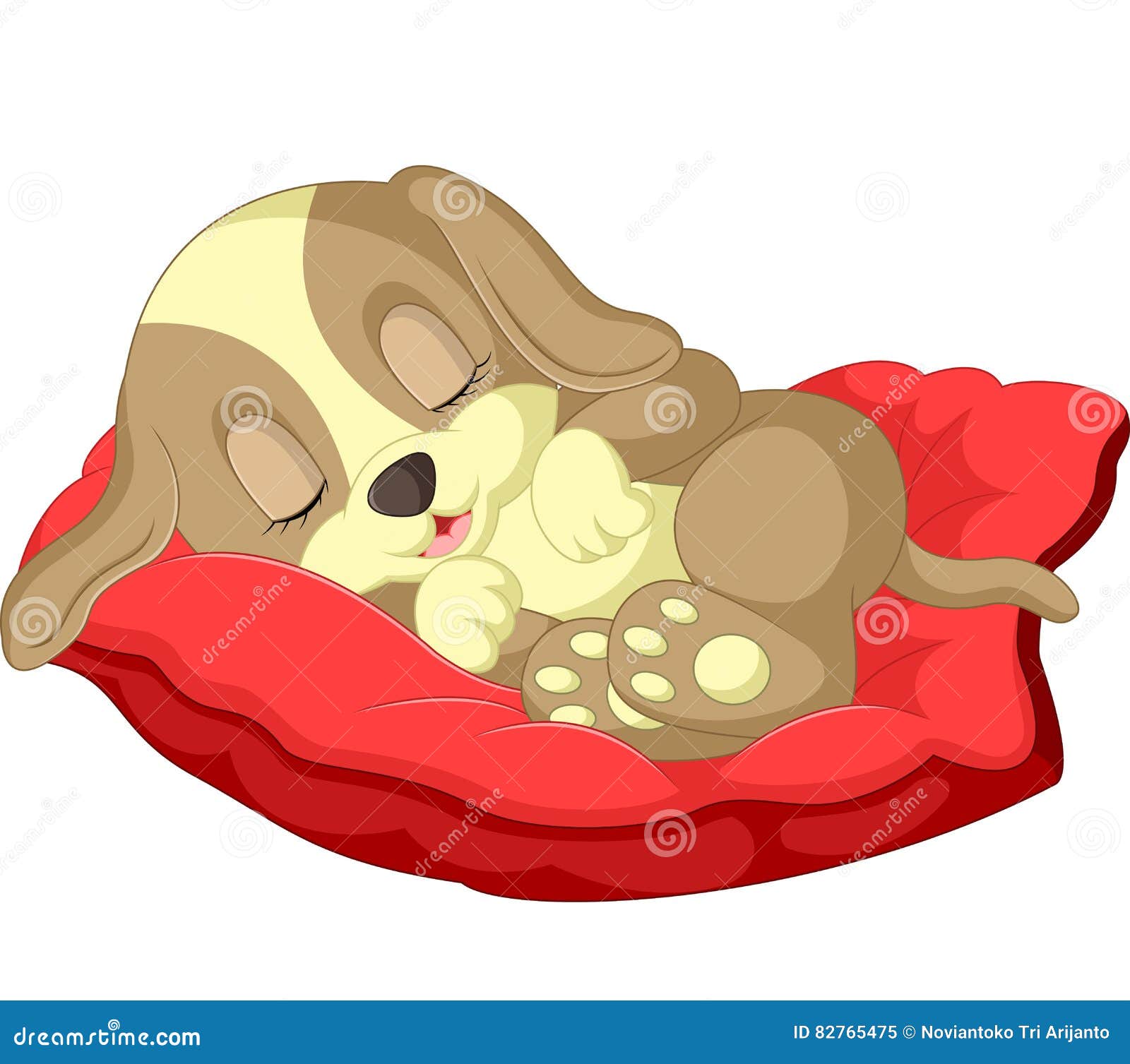 Cute dog cartoon sleeping stock vector. Illustration of friend 82765475