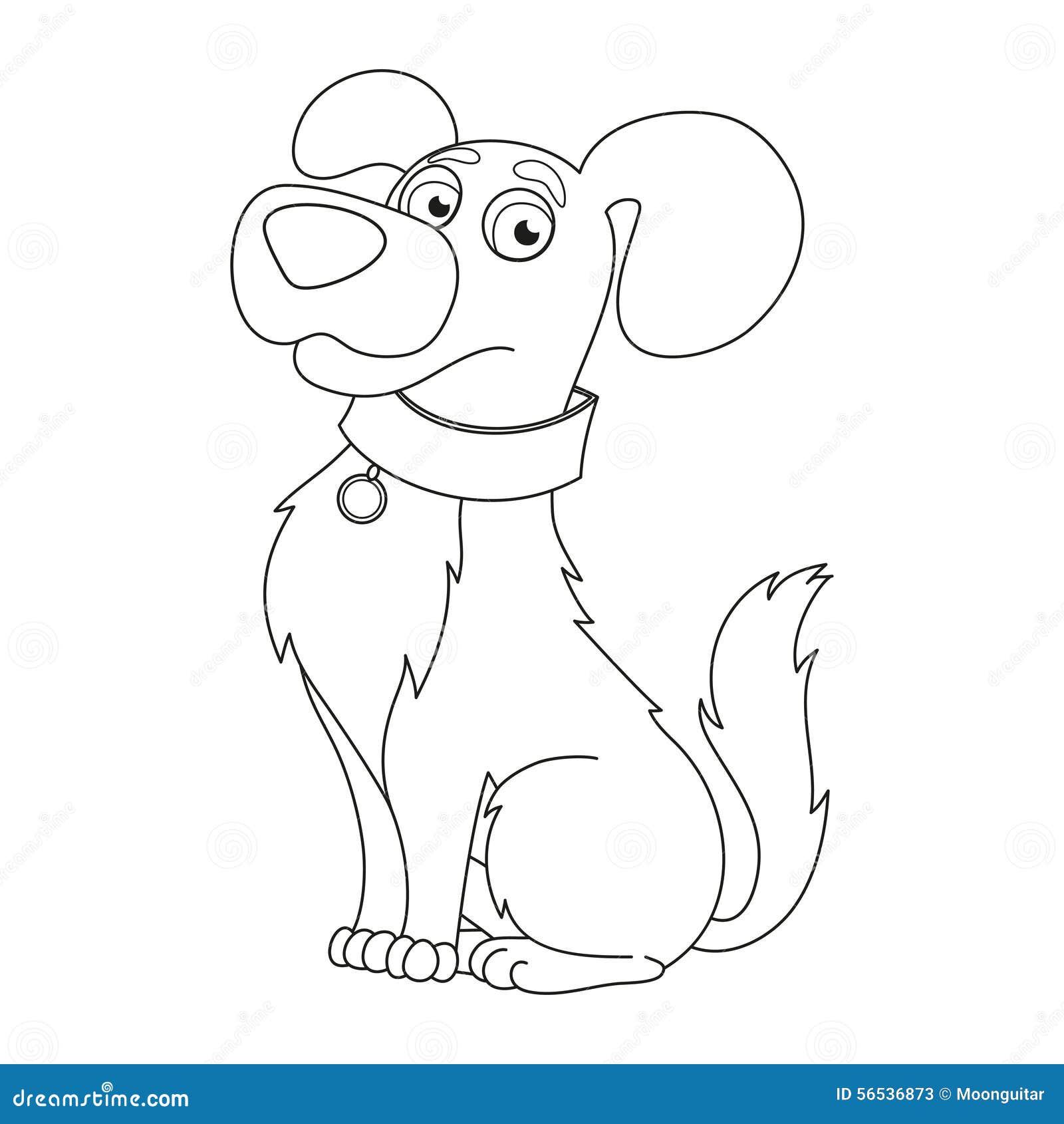Download Cute Dog, Coloring Book Page For Children Stock Vector ...