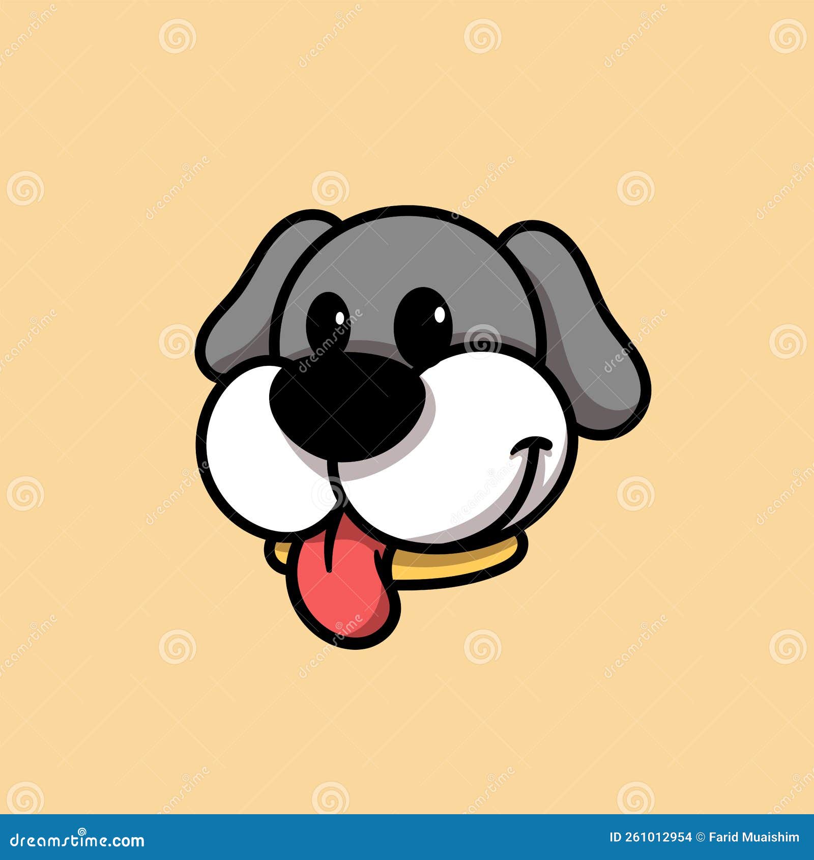 Cute Dog Head Cartoon stock vector. Illustration of icon 261012954